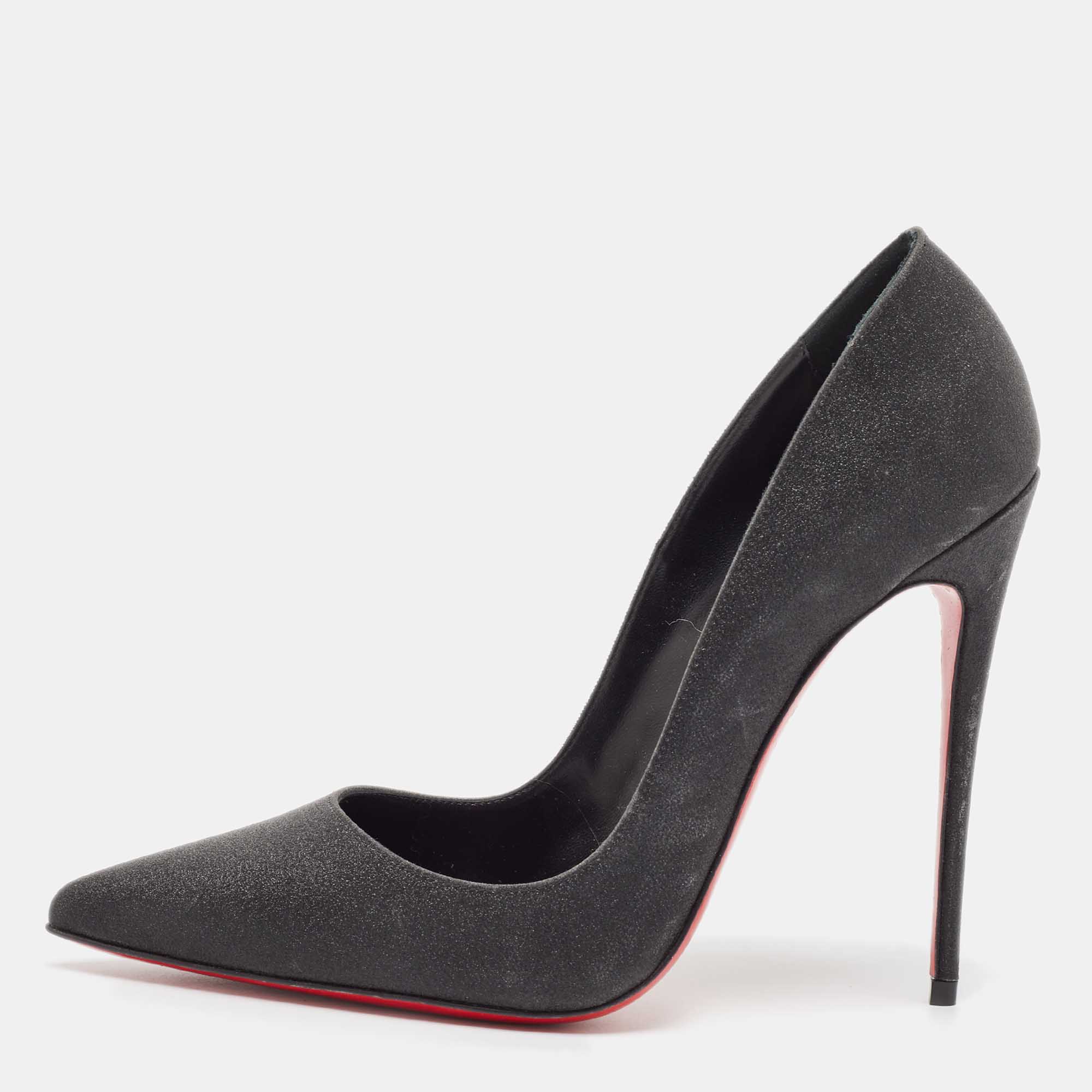 

Christian Louboutin Black Glitter So Kate Pumps Size