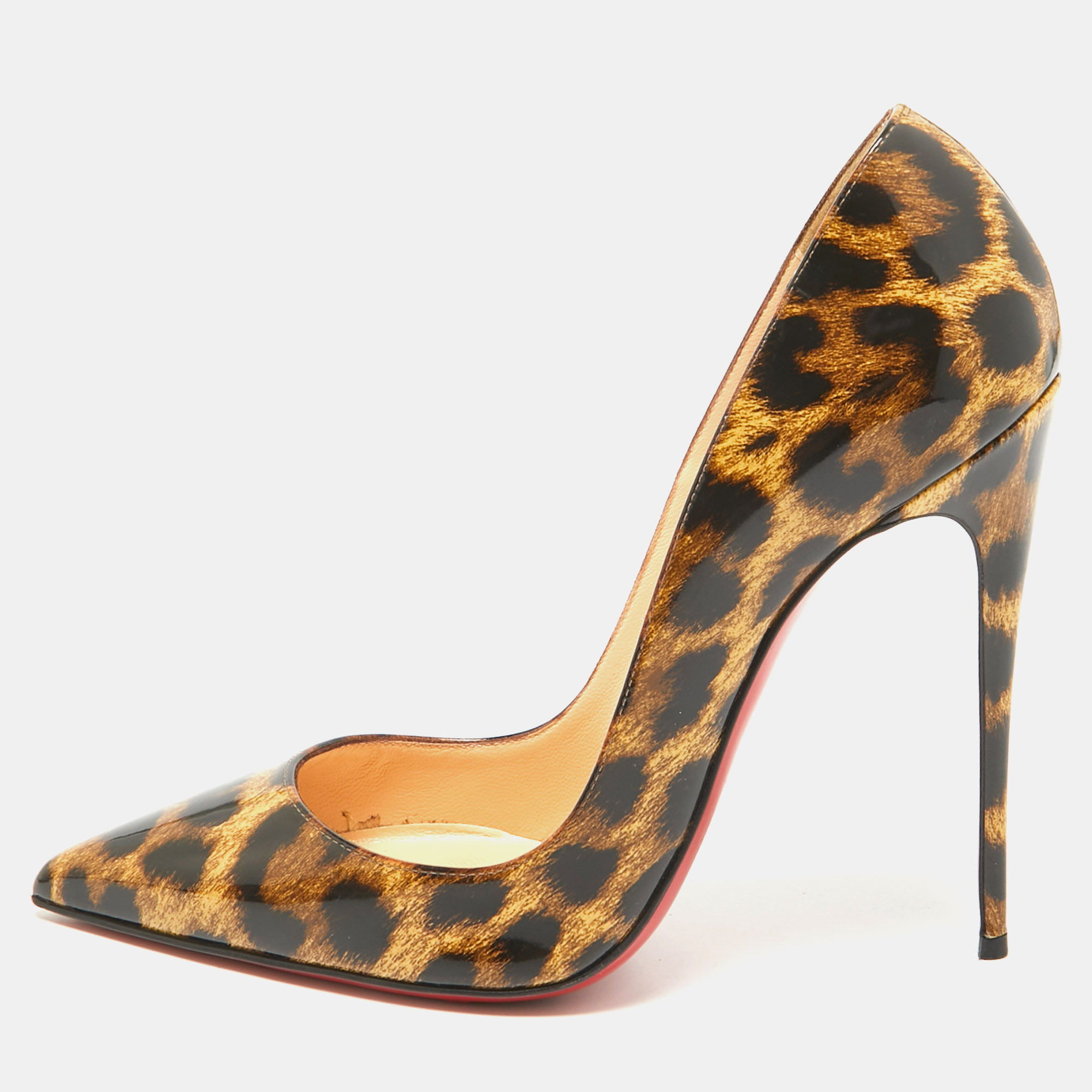 

Christian Louboutin Brown/Black Patent So Kate Pumps Size