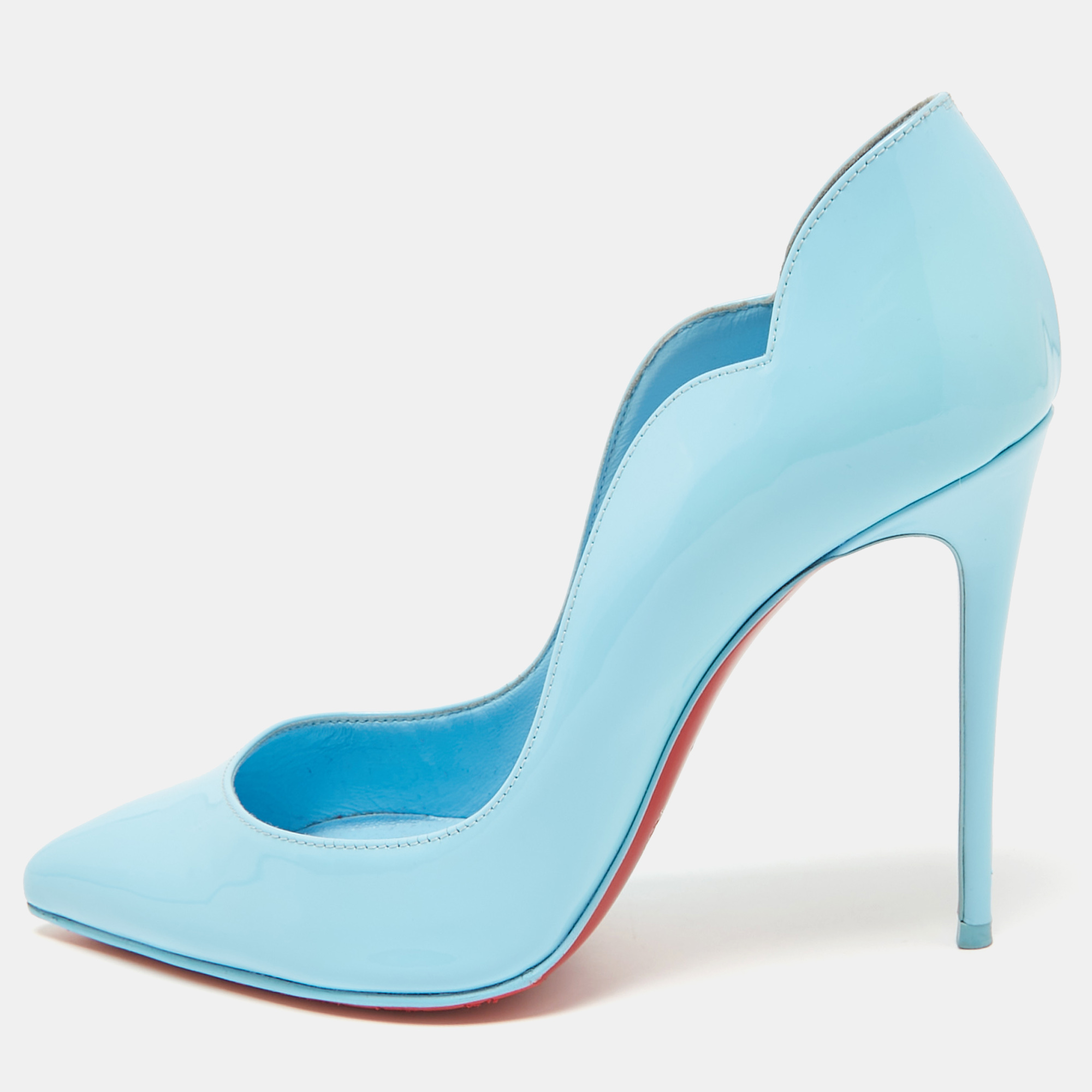 

Christian Louboutin Blue Patent Leather Hot Chick Pumps Size