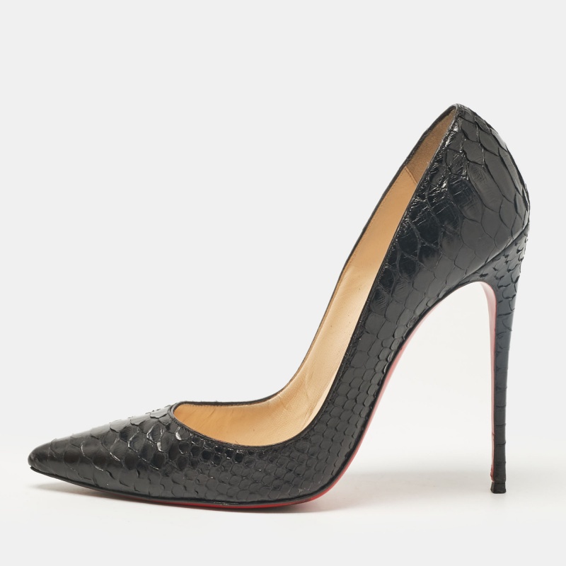 

Christian Louboutin Black Python So Kate Pumps Size