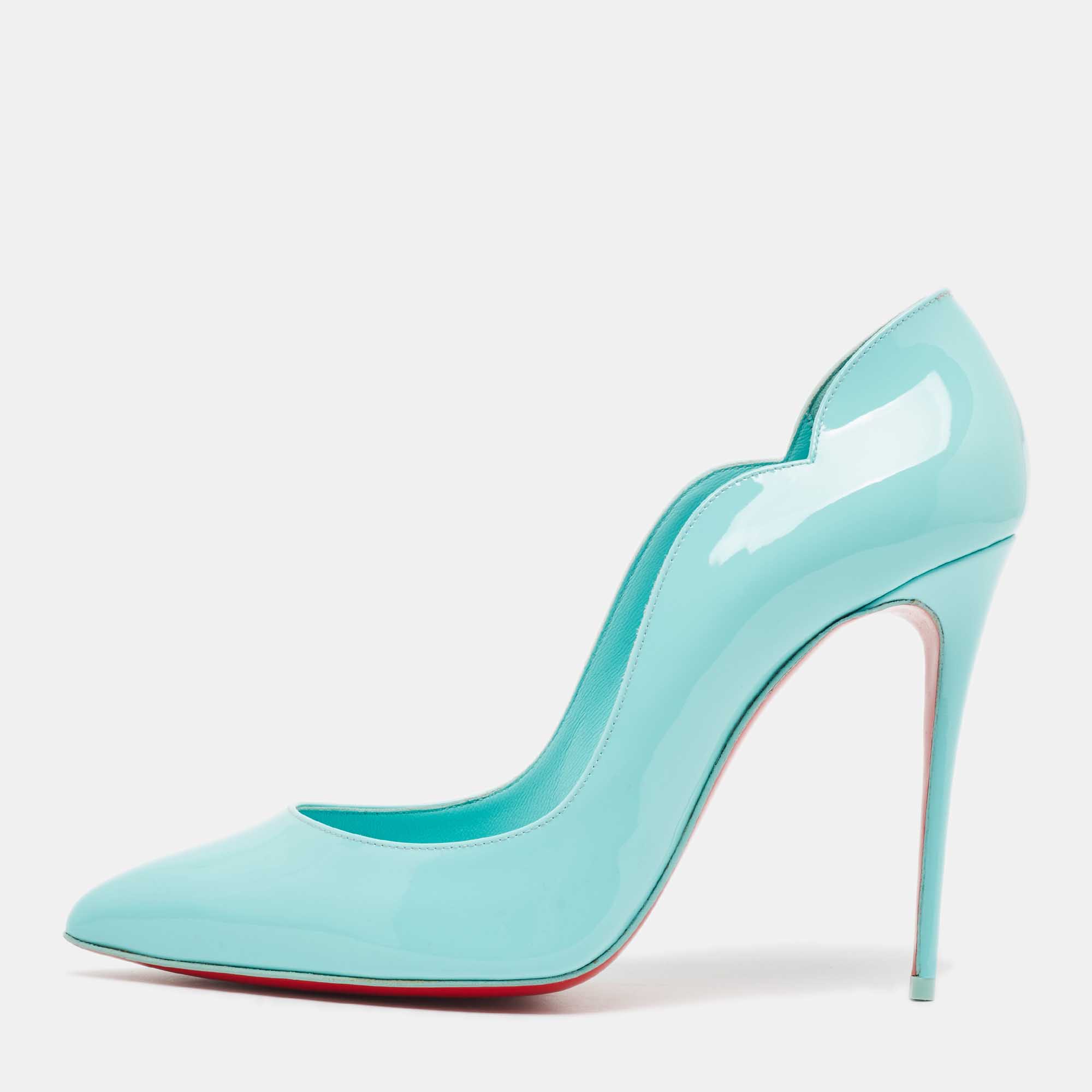 

Christian Louboutin Blue Patent Leather Hot Chick Pumps Size