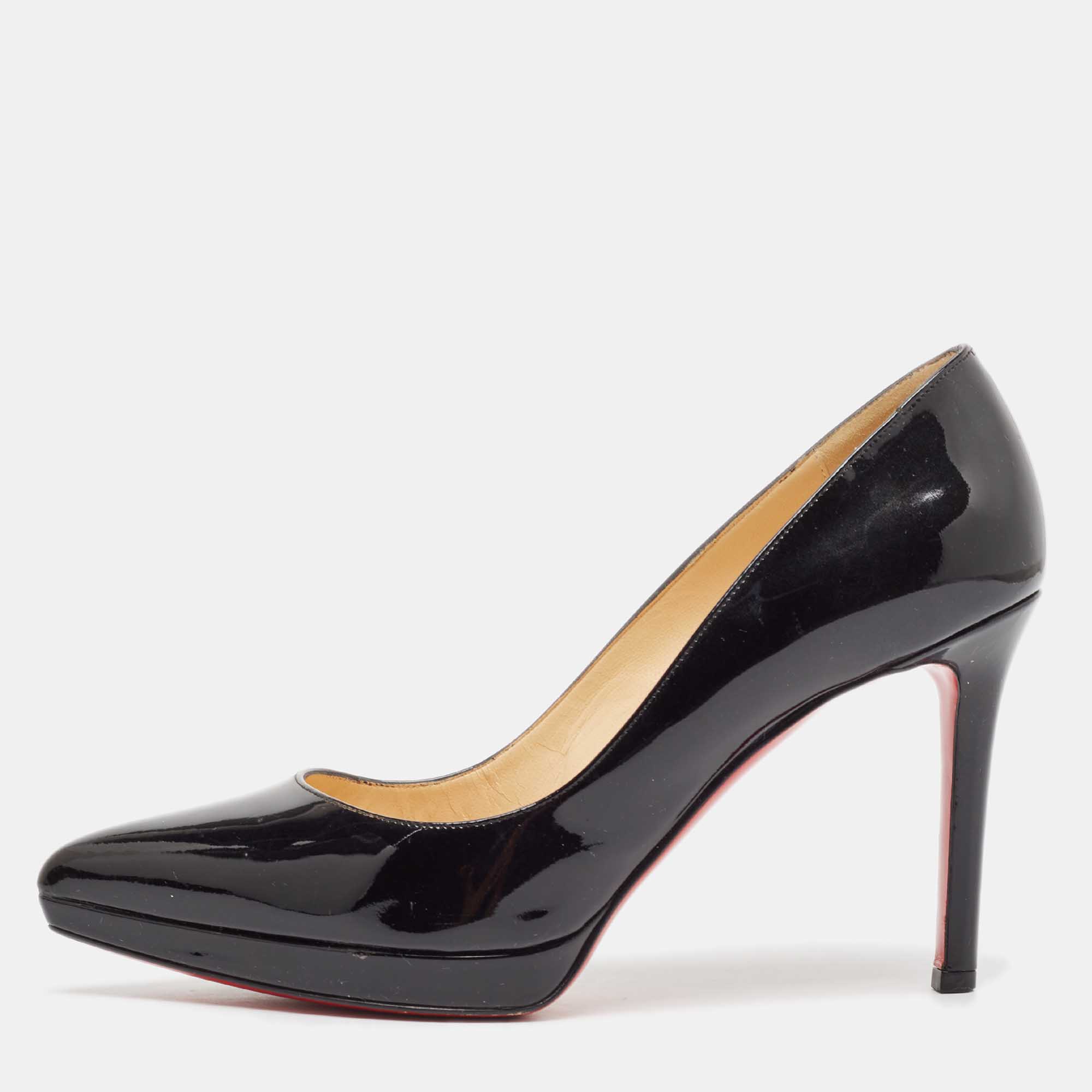 

Christian Louboutin Black Patent Leather Pigalle Plato Pumps Size