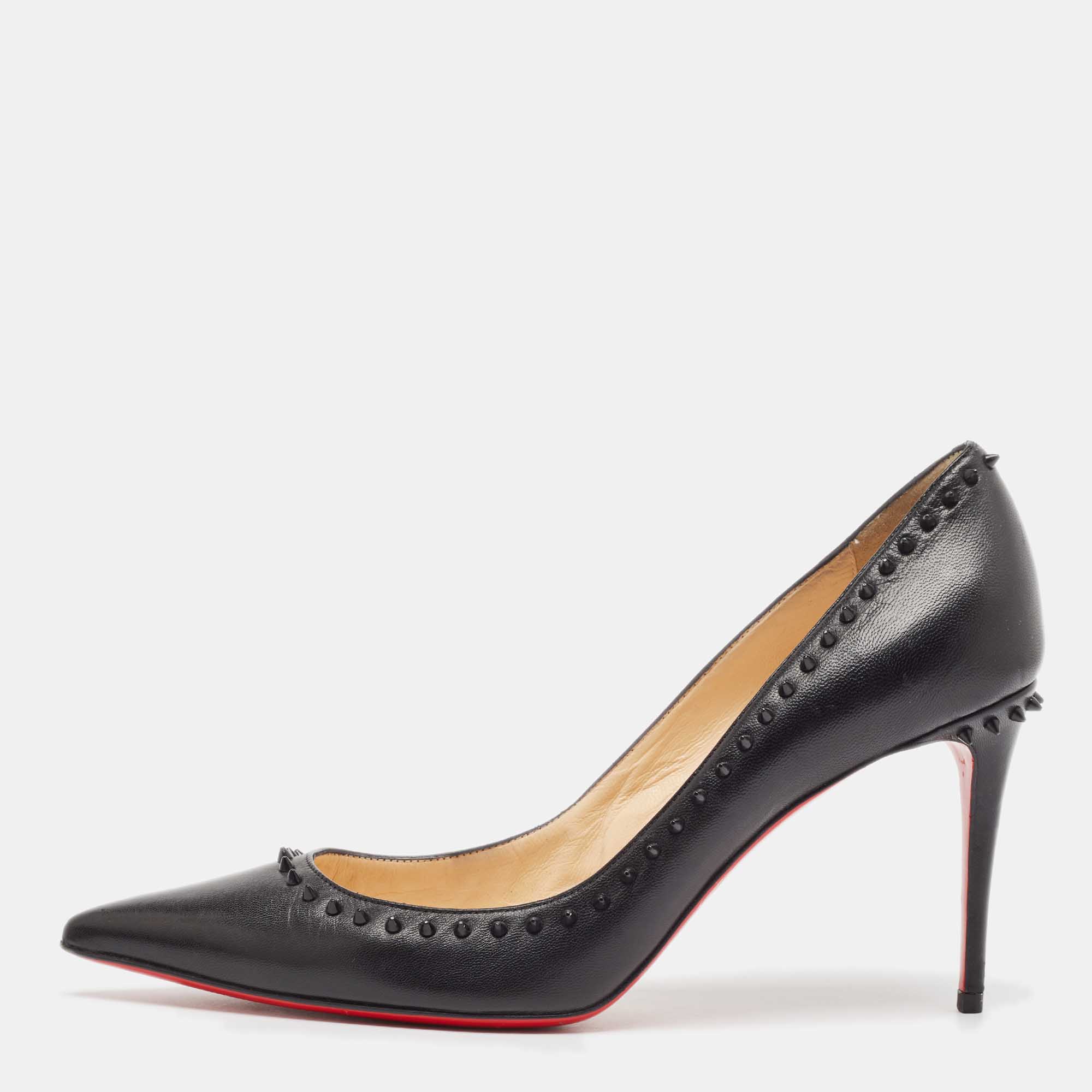 

Christian Louboutin Black Leather Anjalina Pumps Size