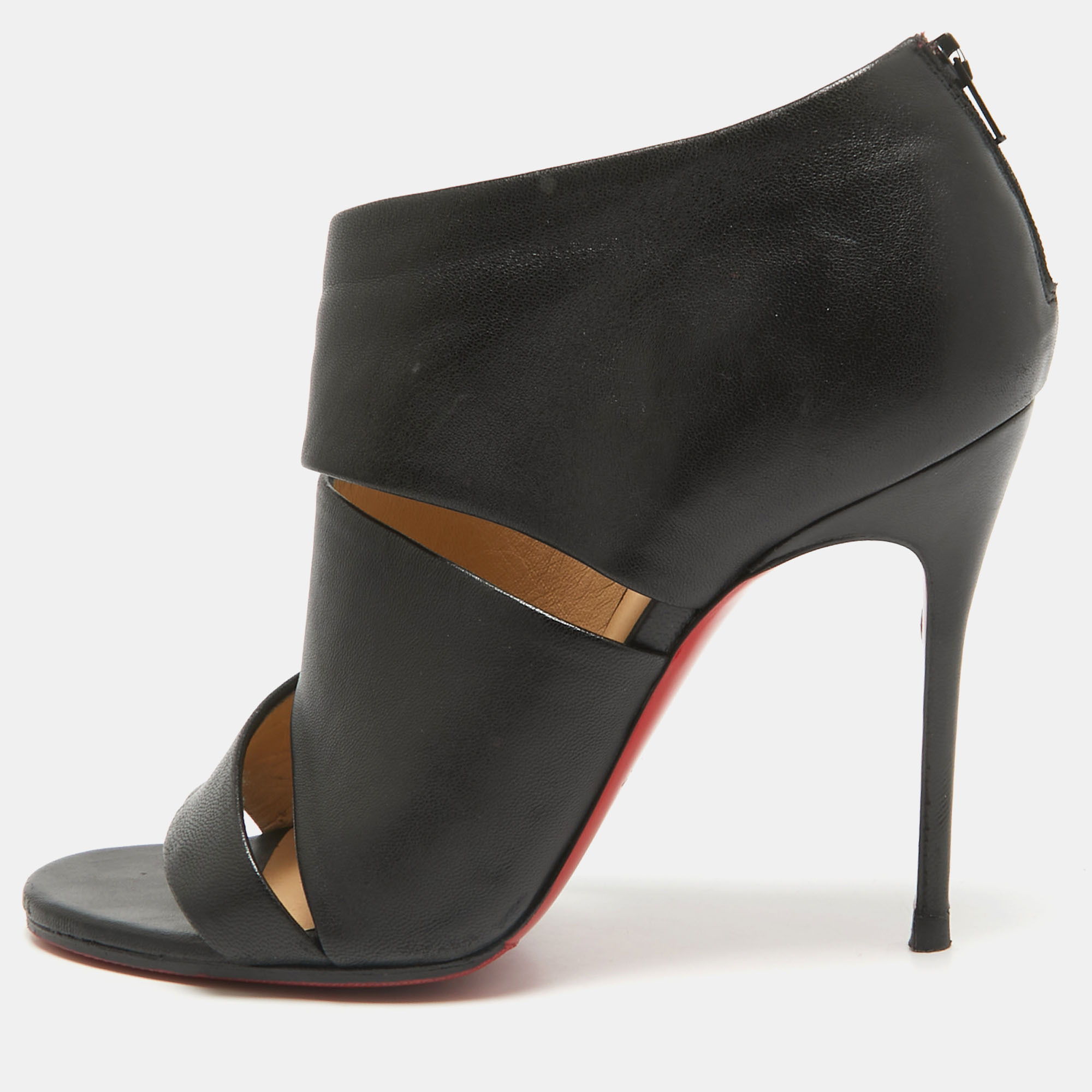 

Christian Louboutin Black Leather Cachottiere Sandals Size