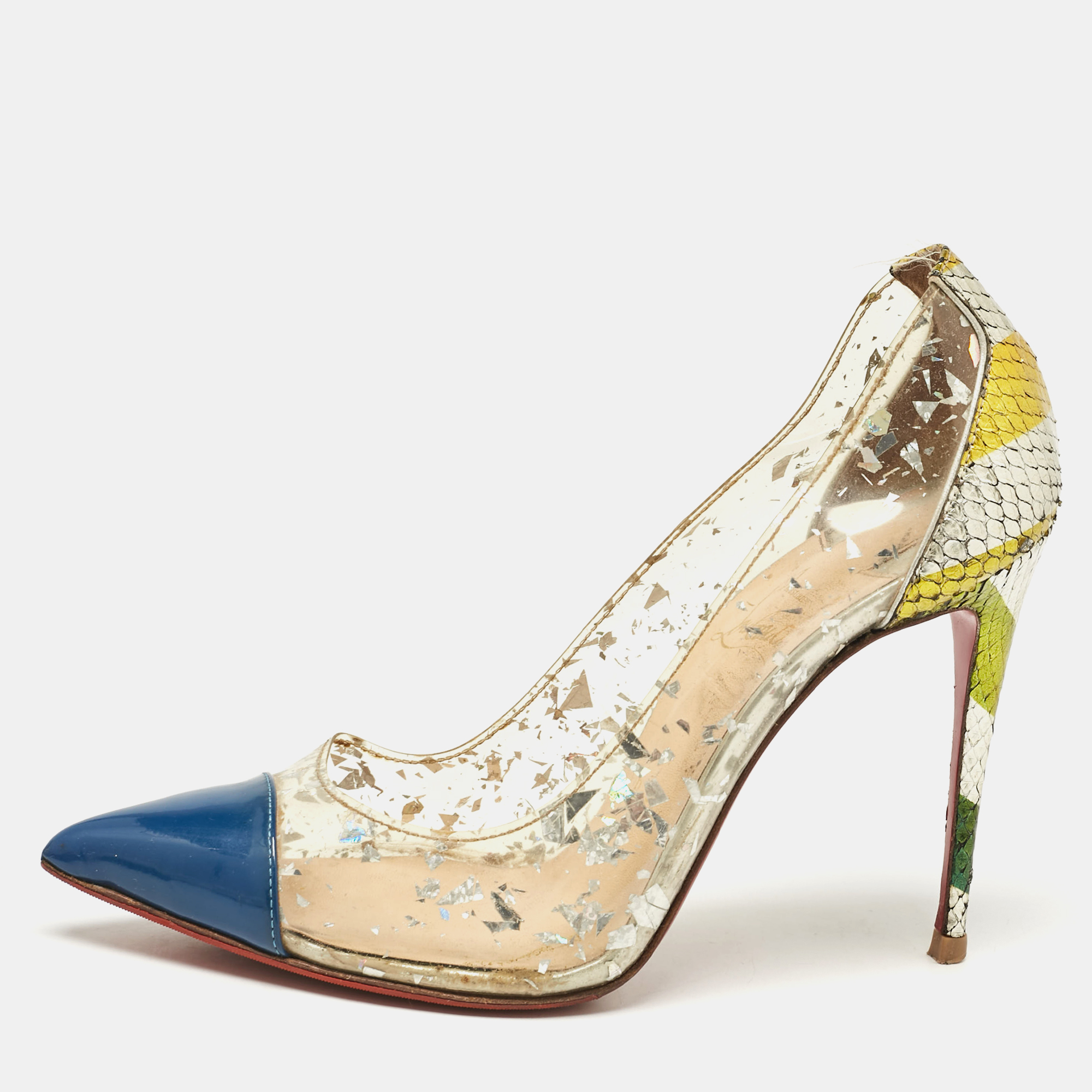 

Christian Louboutin Multicolor Patent Leather and PVC Debout Pumps Size