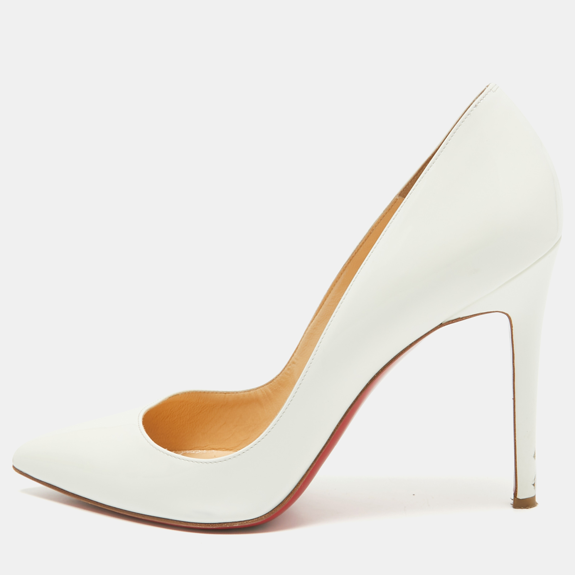 

Christian Louboutin White Patent Leather Pigalle Pumps Size