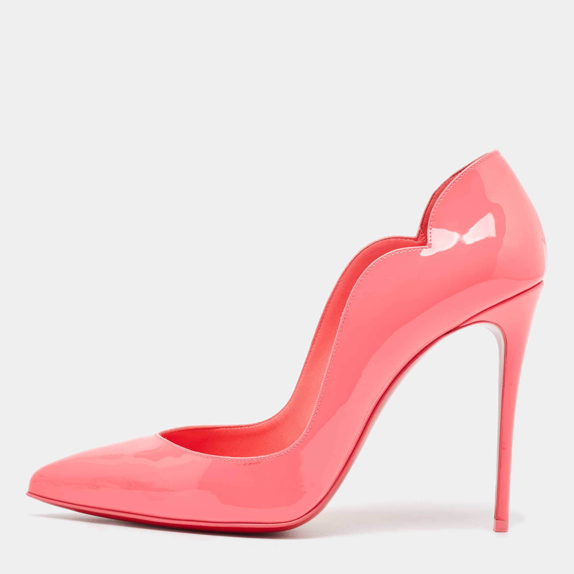 

Christian Louboutin Neon Pink Patent Leather Hot Chick Pumps Size