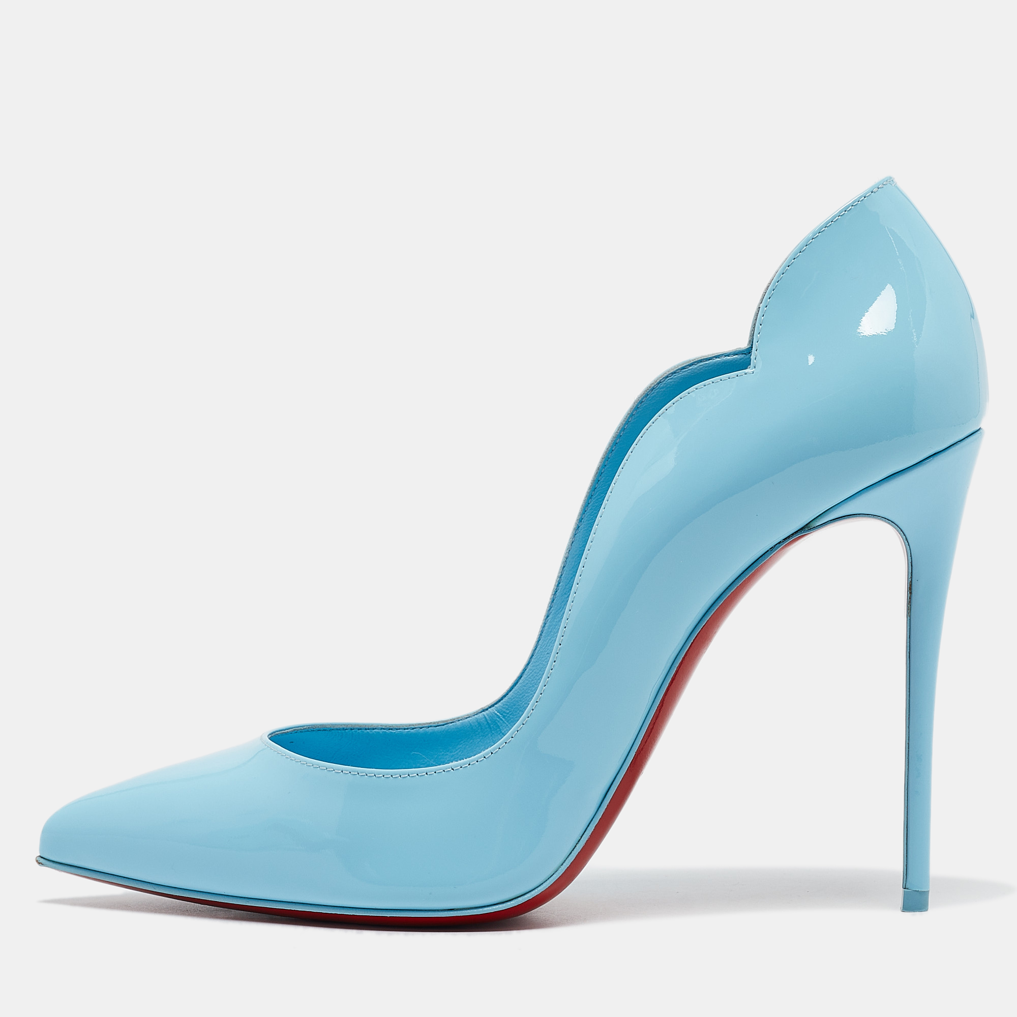 

Christian Louboutin Blue Patent Leather Hot Chick Pumps Size