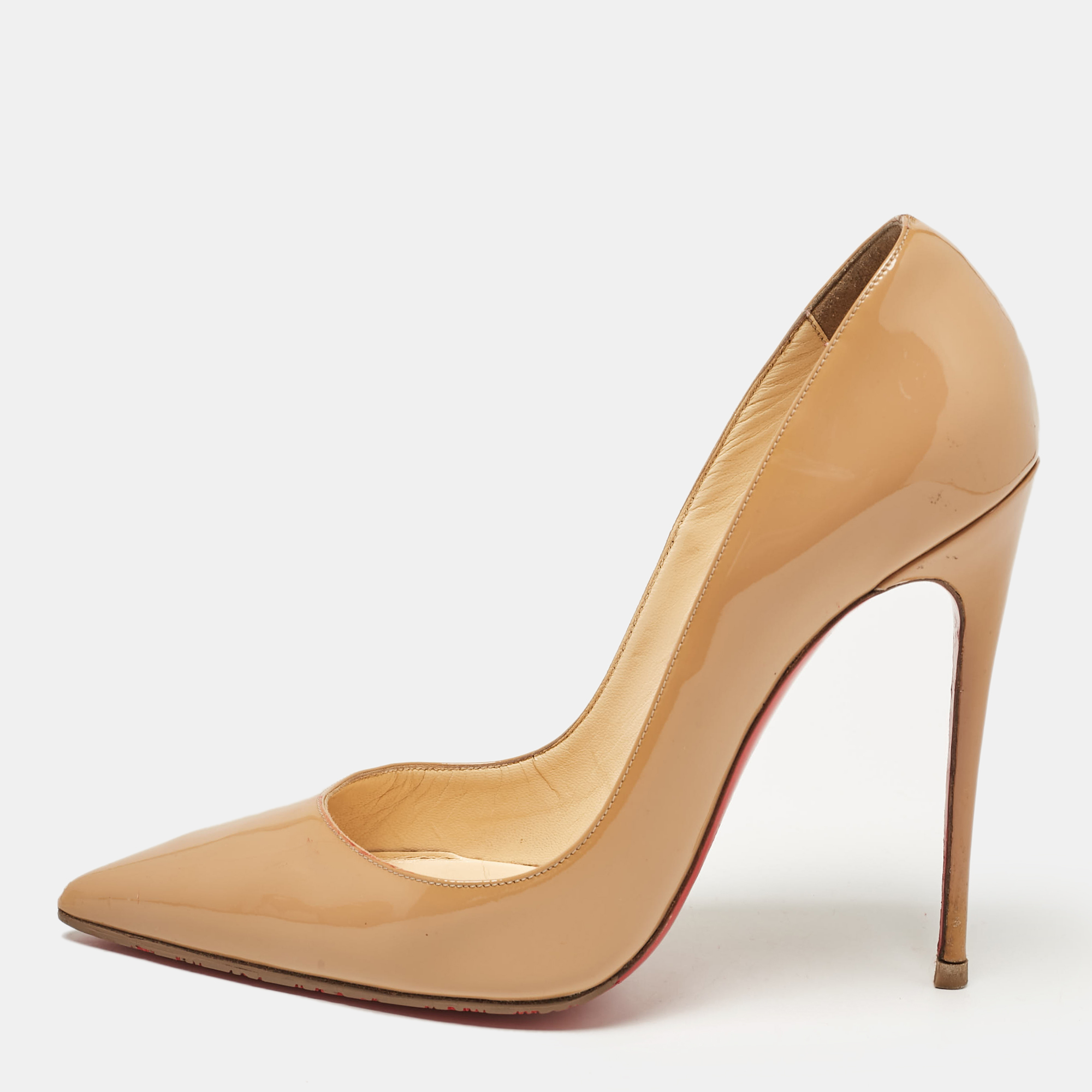 

Christian Louboutin Beige Patent Leather So Kate Pumps Size