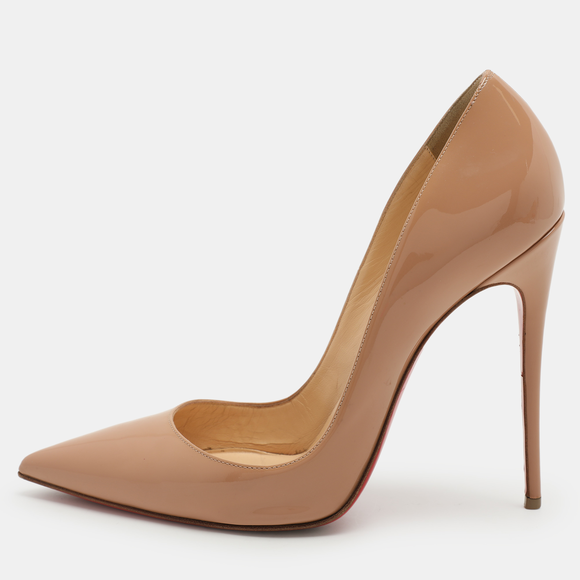 

Christian Louboutin Beige Patent Leather So Kate Pumps Size