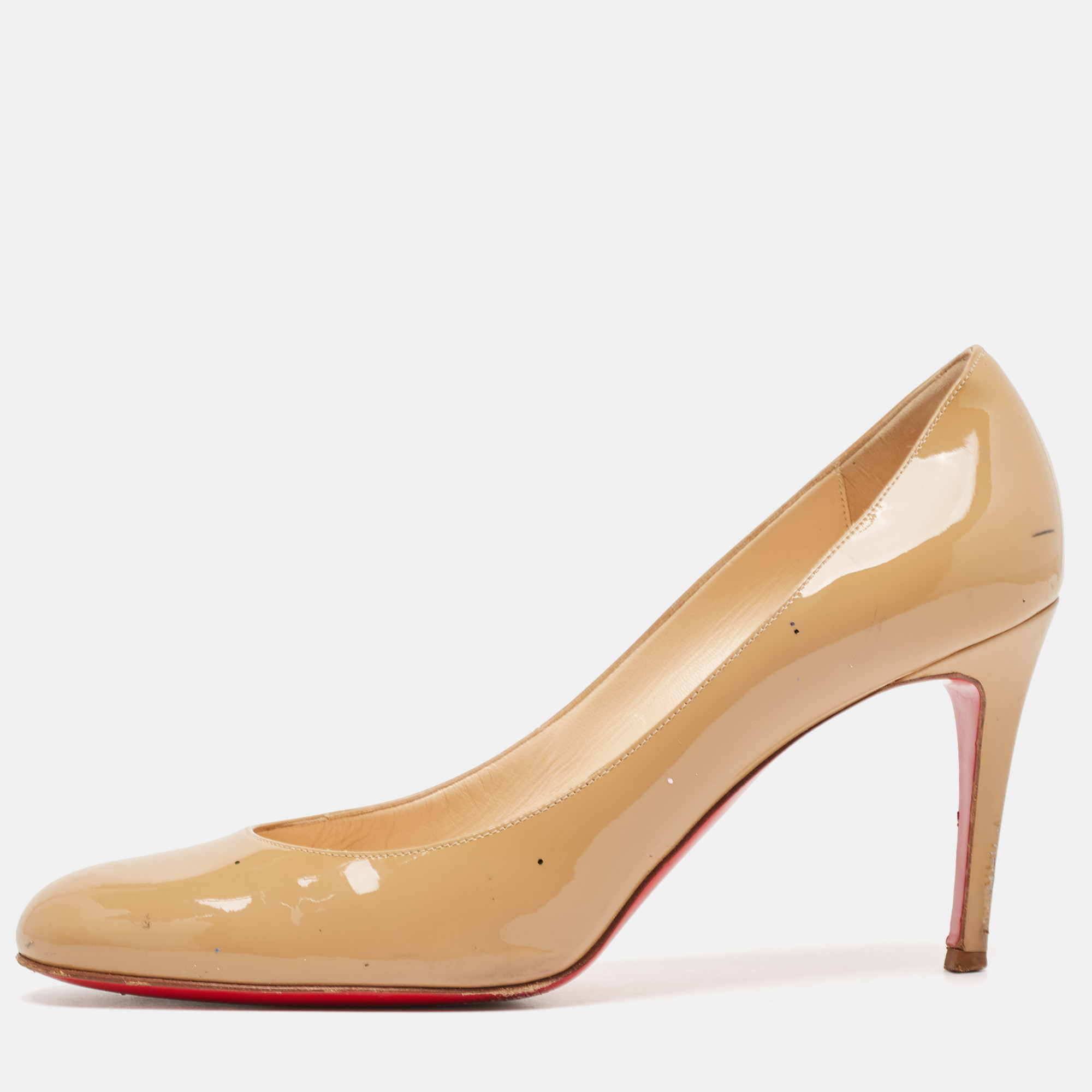 

Christian Louboutin Beige Patent Leather Simple Pumps Size