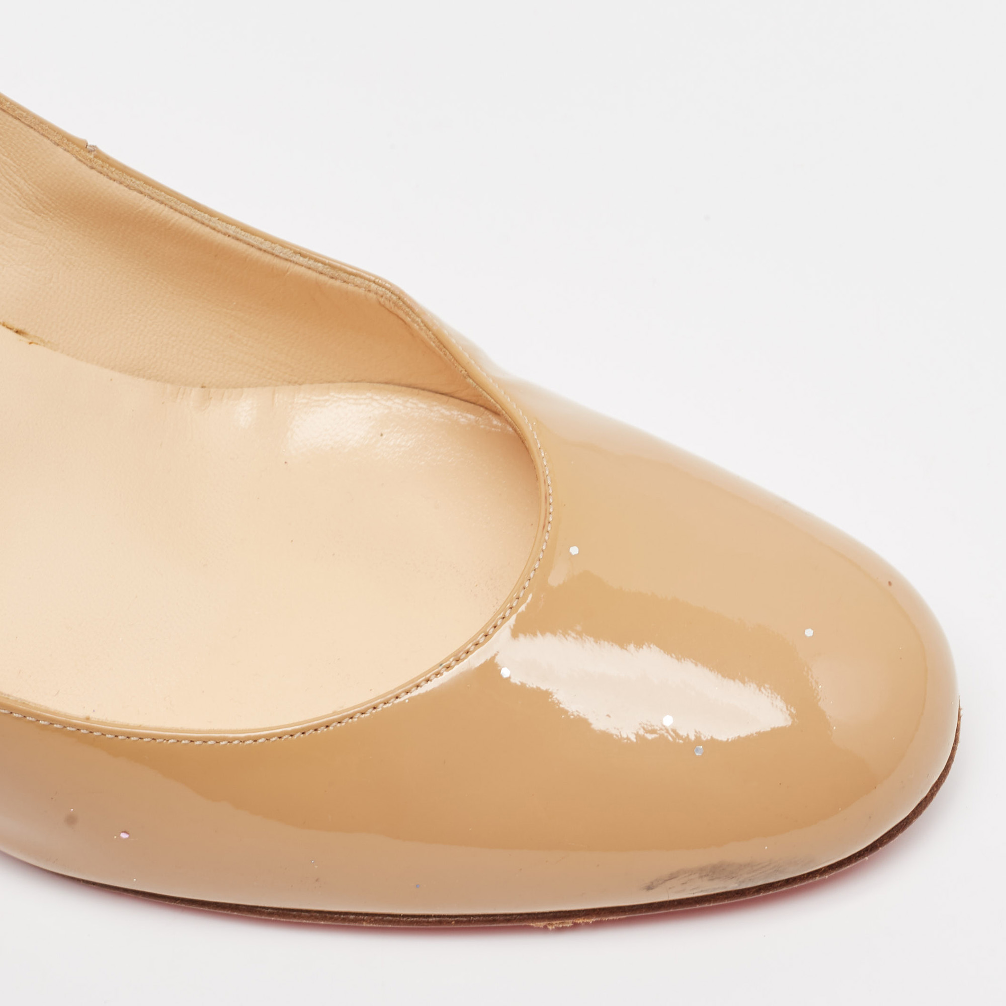 Christian Louboutin Beige Patent Leather Simple Pumps Size 38 