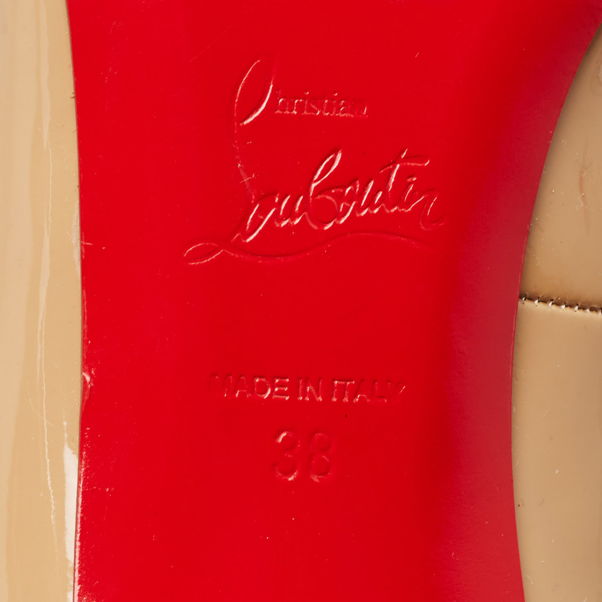 Christian Louboutin Beige Patent Leather Simple Pumps Size 38 