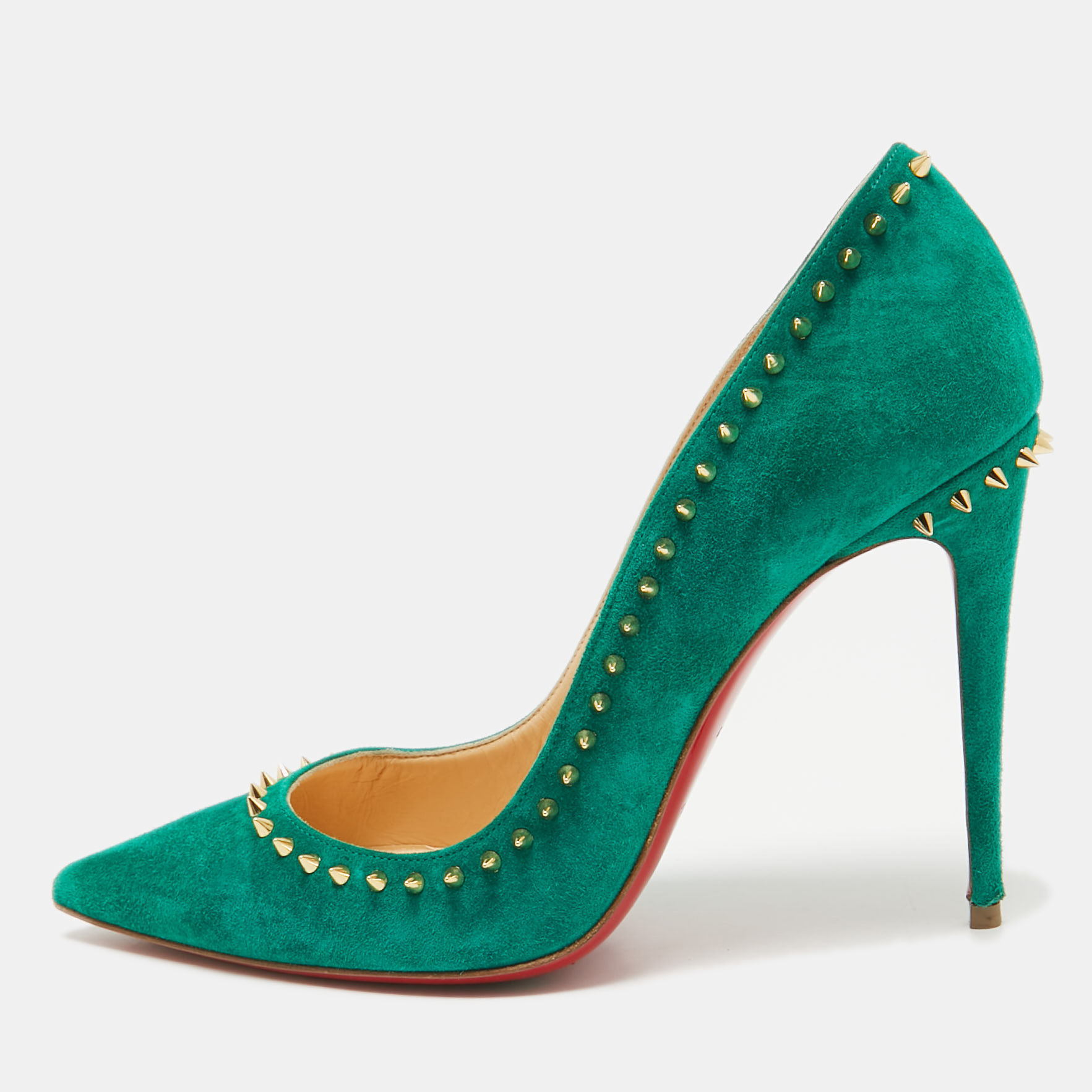 

Christian Louboutin Green Suede Anjalina Pumps Size