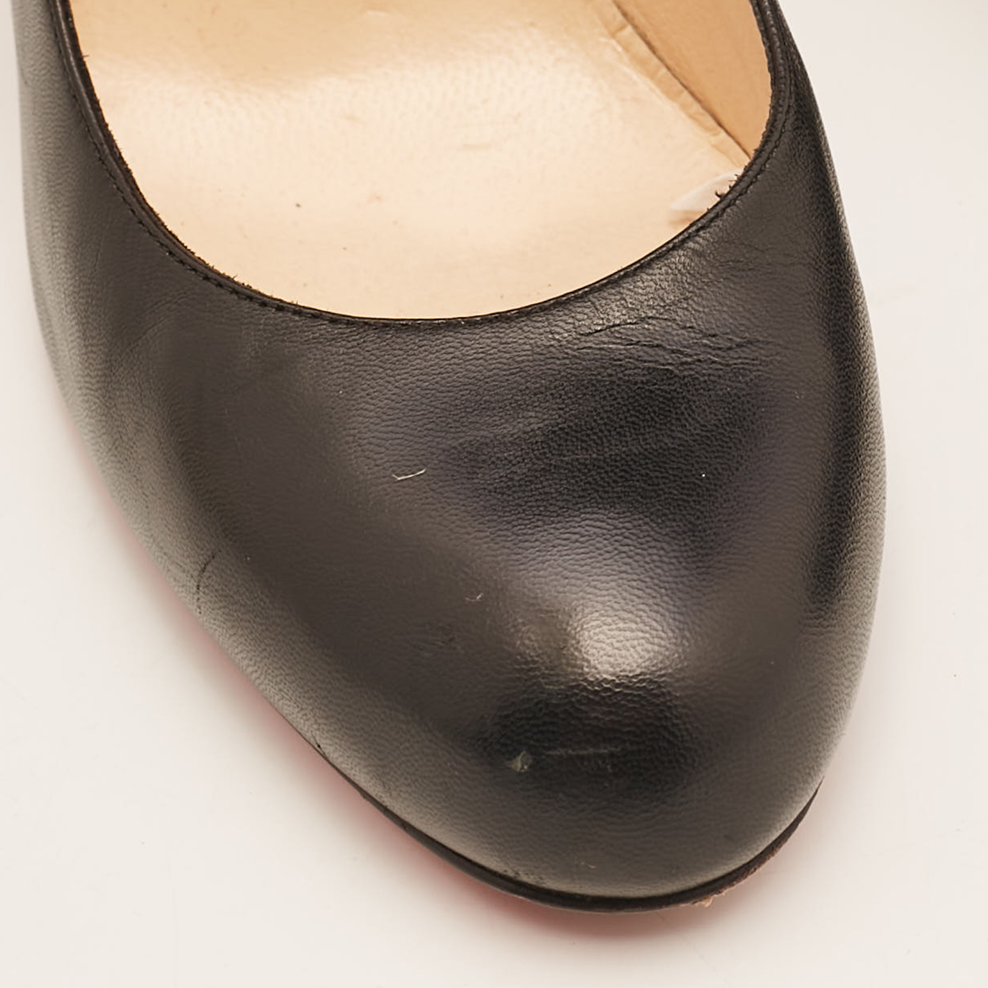 Christian Louboutin Black Leather Simple Pumps Size 38.5 