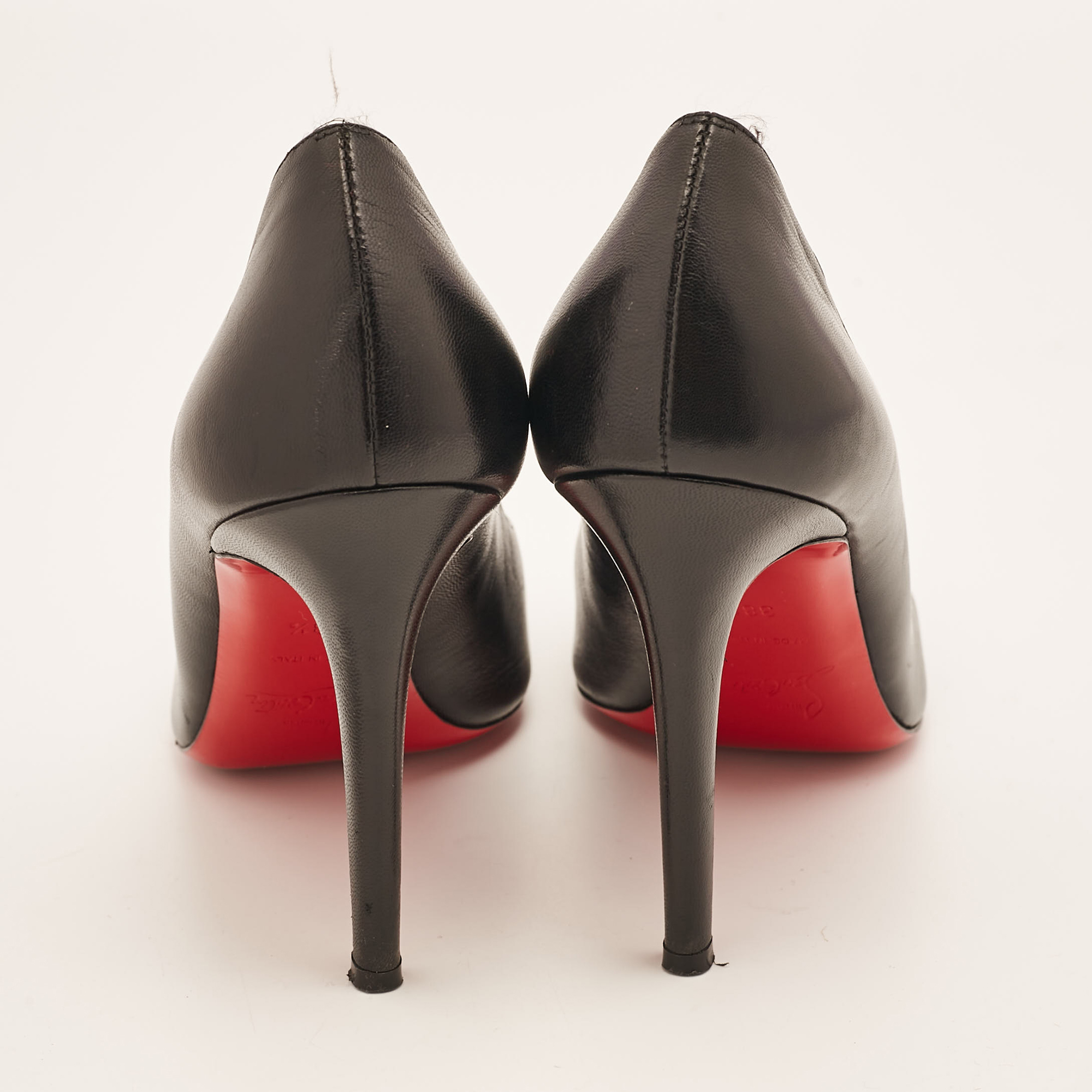 Christian Louboutin Black Leather Simple Pumps Size 38.5 