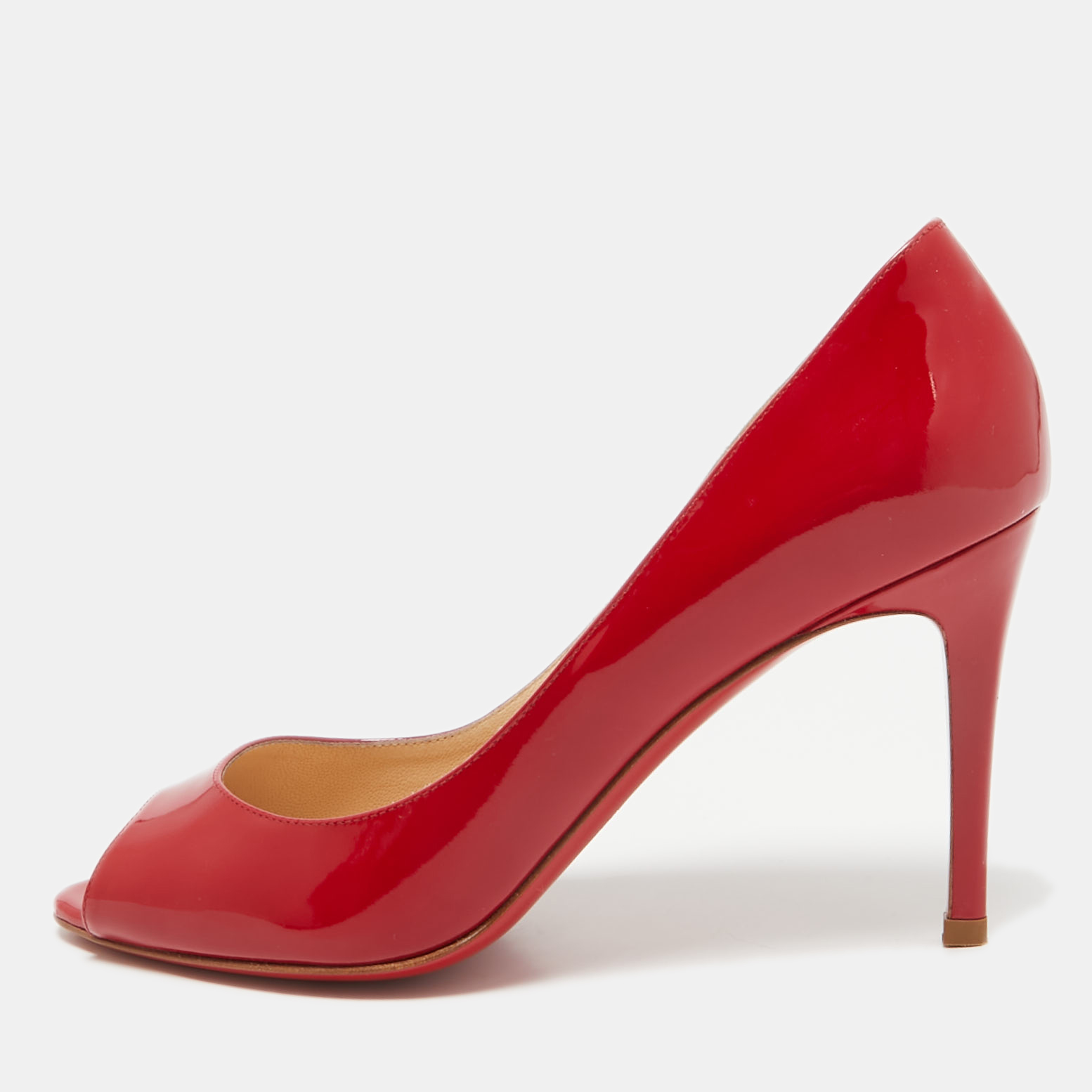 

Christian Louboutin Red Patent Leather YouYou Peep Toe Pumps Size