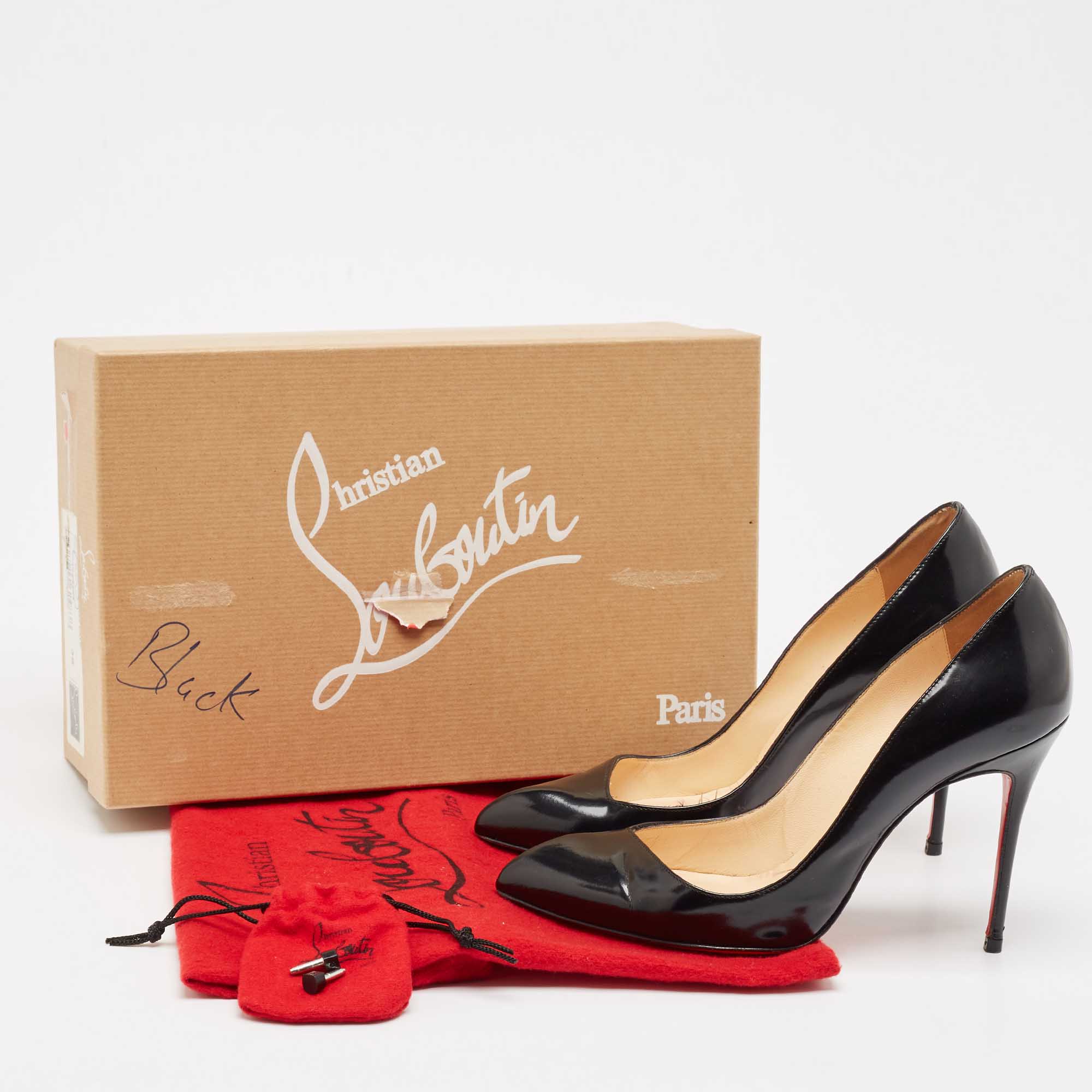 Christian Louboutin Black Leather Corneille Pumps Size 36 