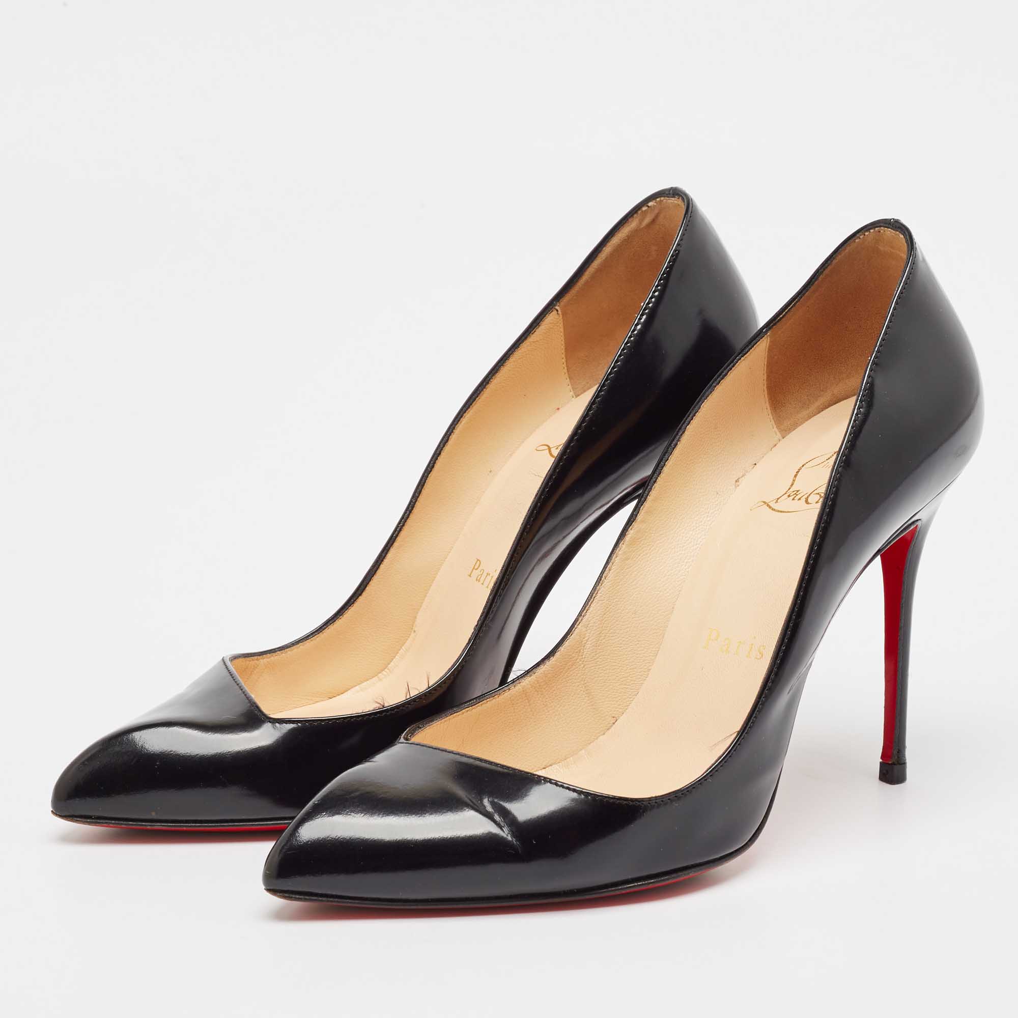 Christian Louboutin Black Leather Corneille Pumps Size 36 