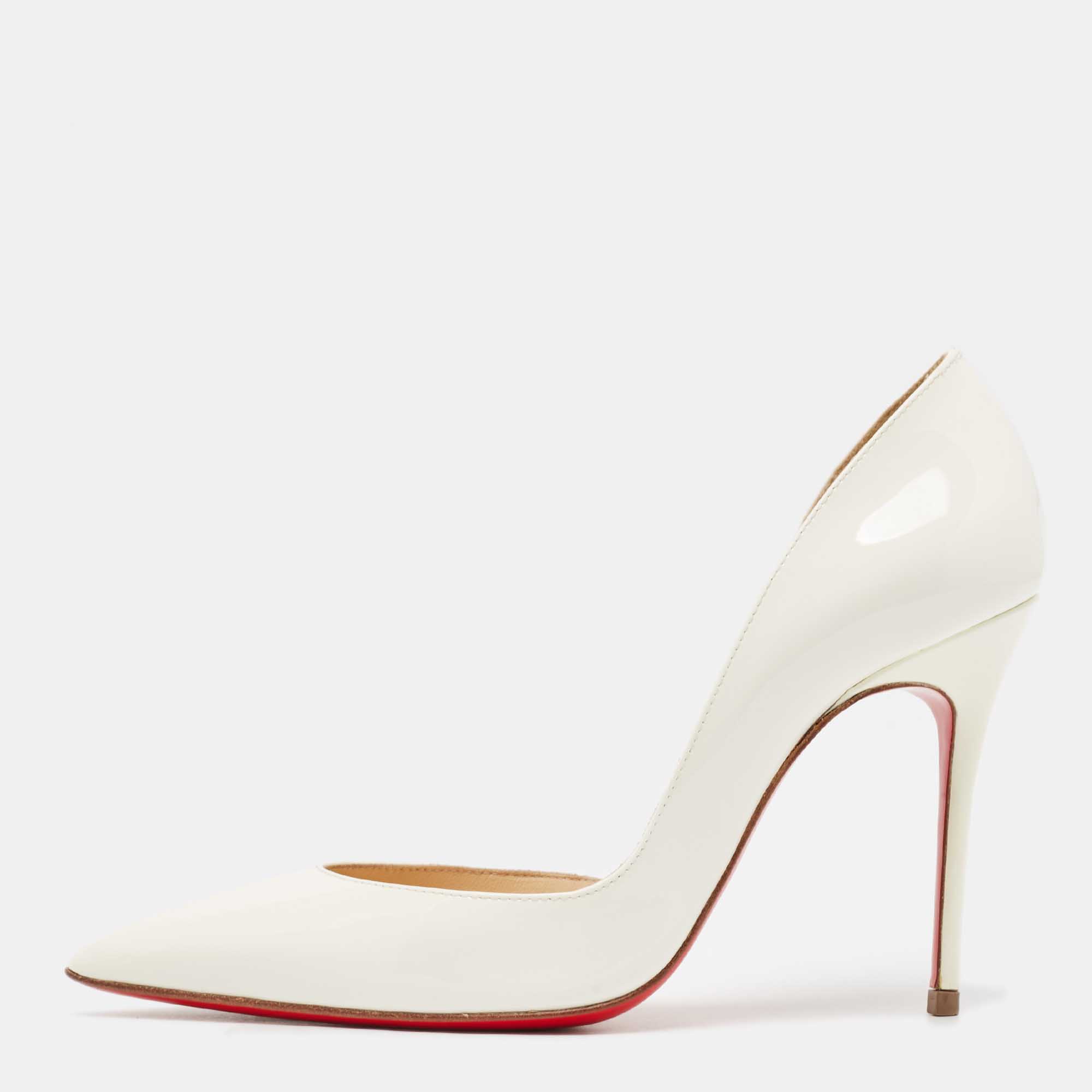 

Christian Louboutin White Patent Leather Iriza Pumps Size