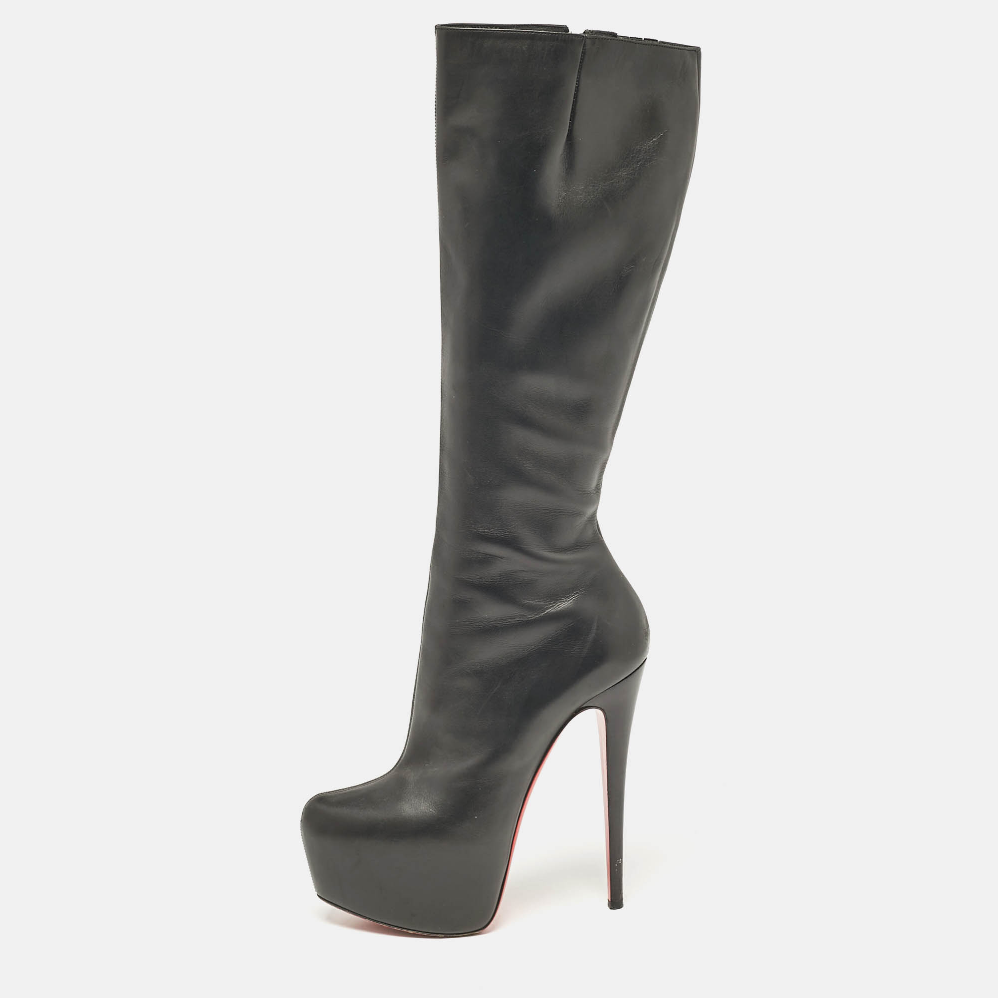 

Christian Louboutin Black Leather Knee Length Boots Size