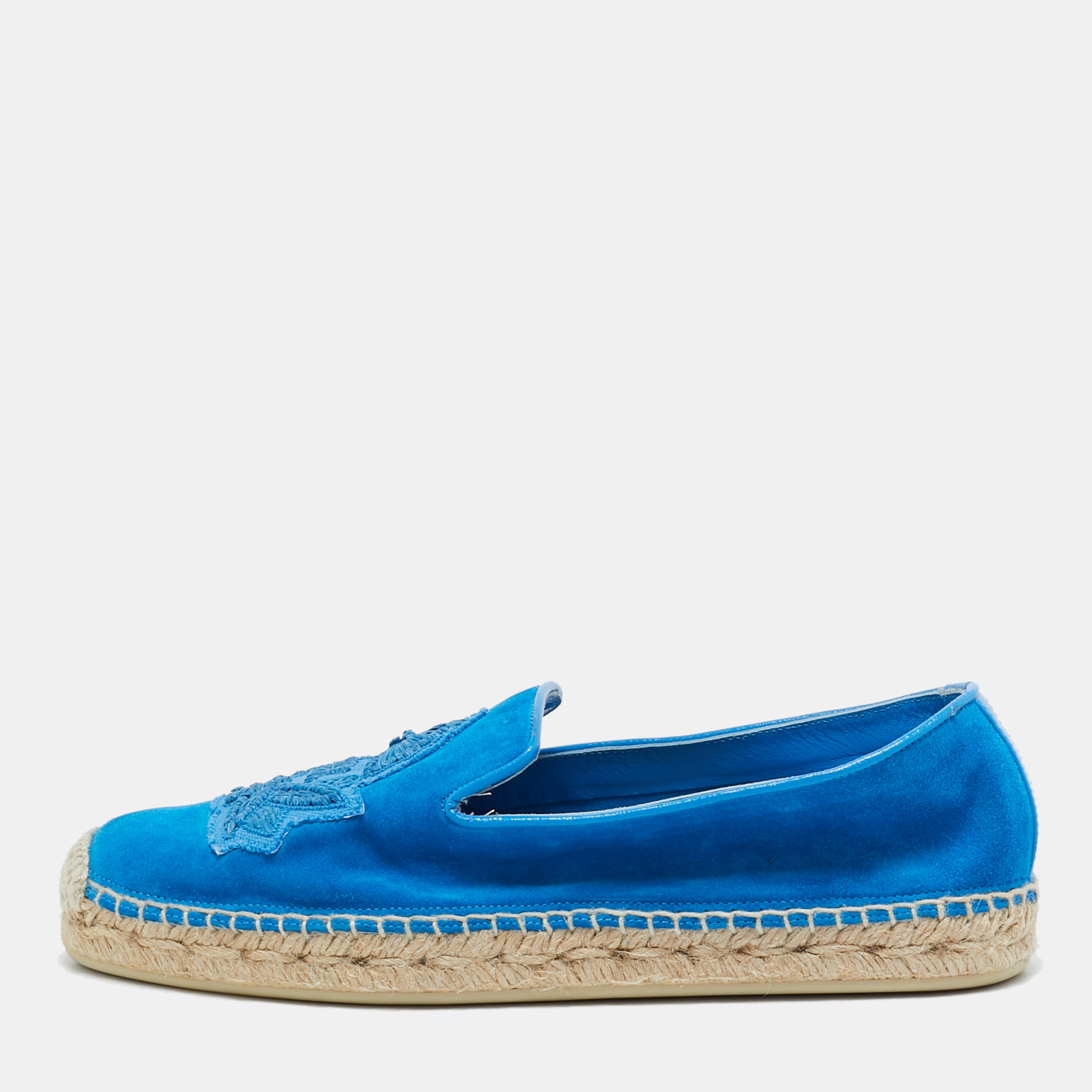 

Christian Louboutin Blue Suede Nanou Orlato Espadrille Flats Size