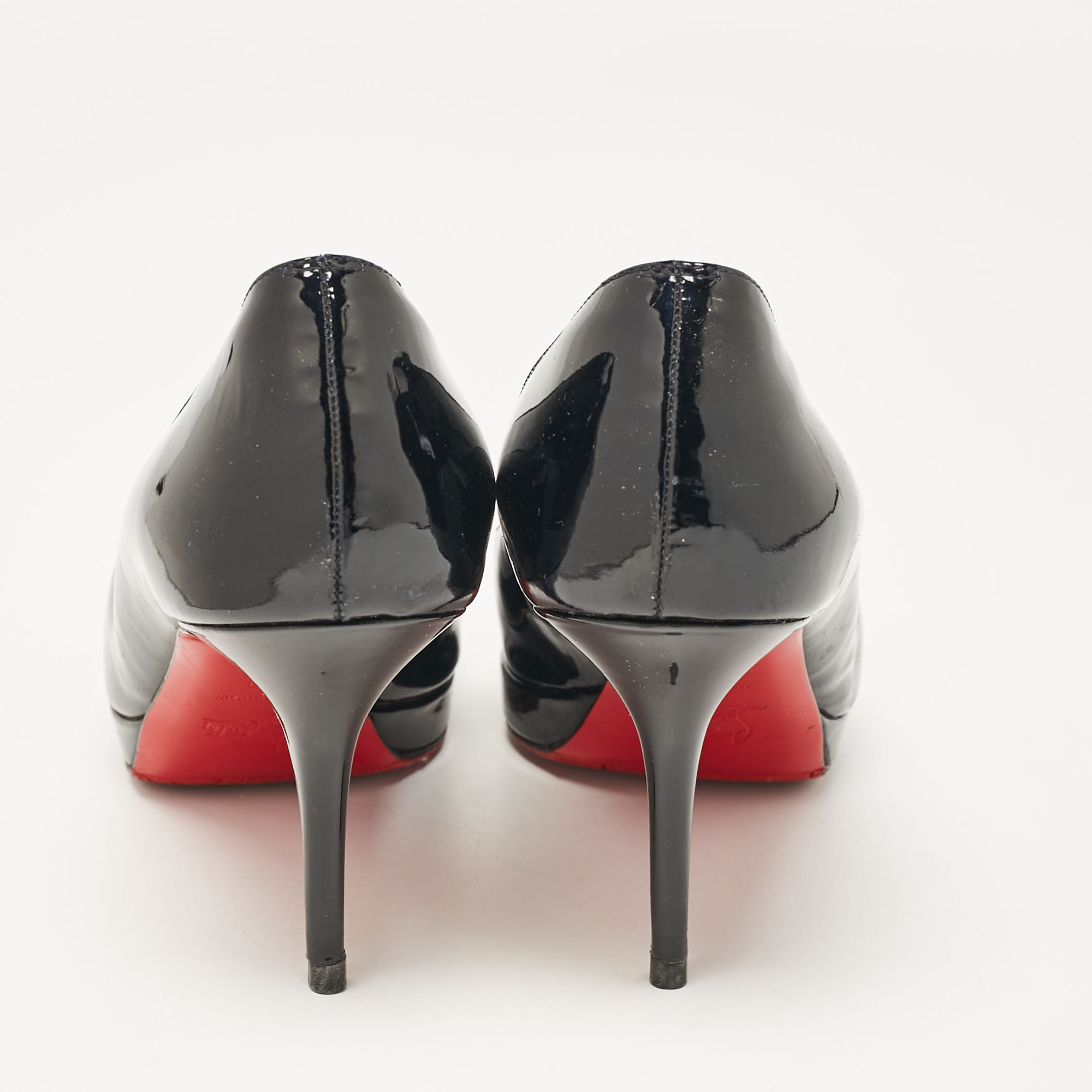 Christian Louboutin Navy Blue Patent Leather Prorata Pumps Size 40 
