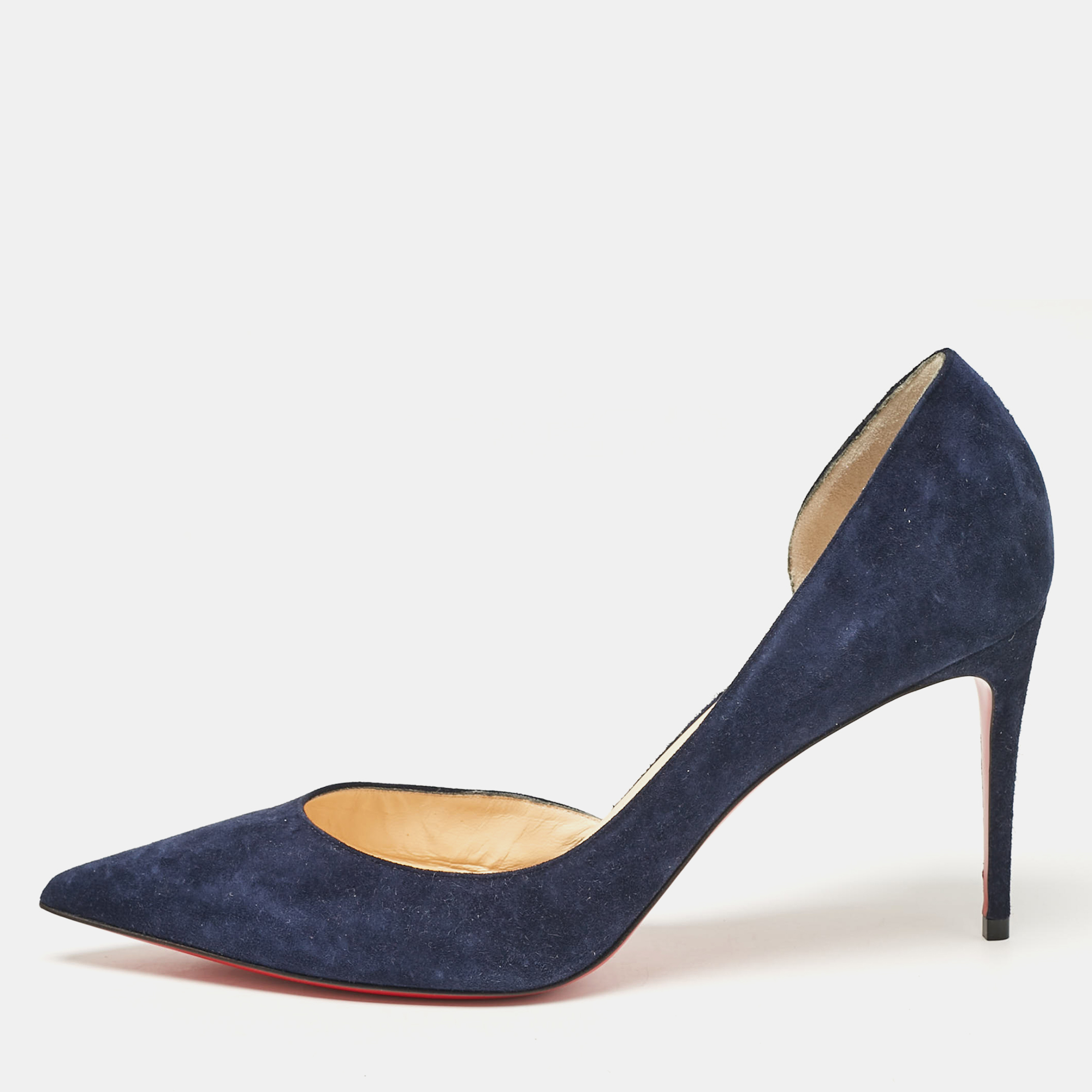 

Christian Louboutin Navy Blue Suede Iriza Pumps Size