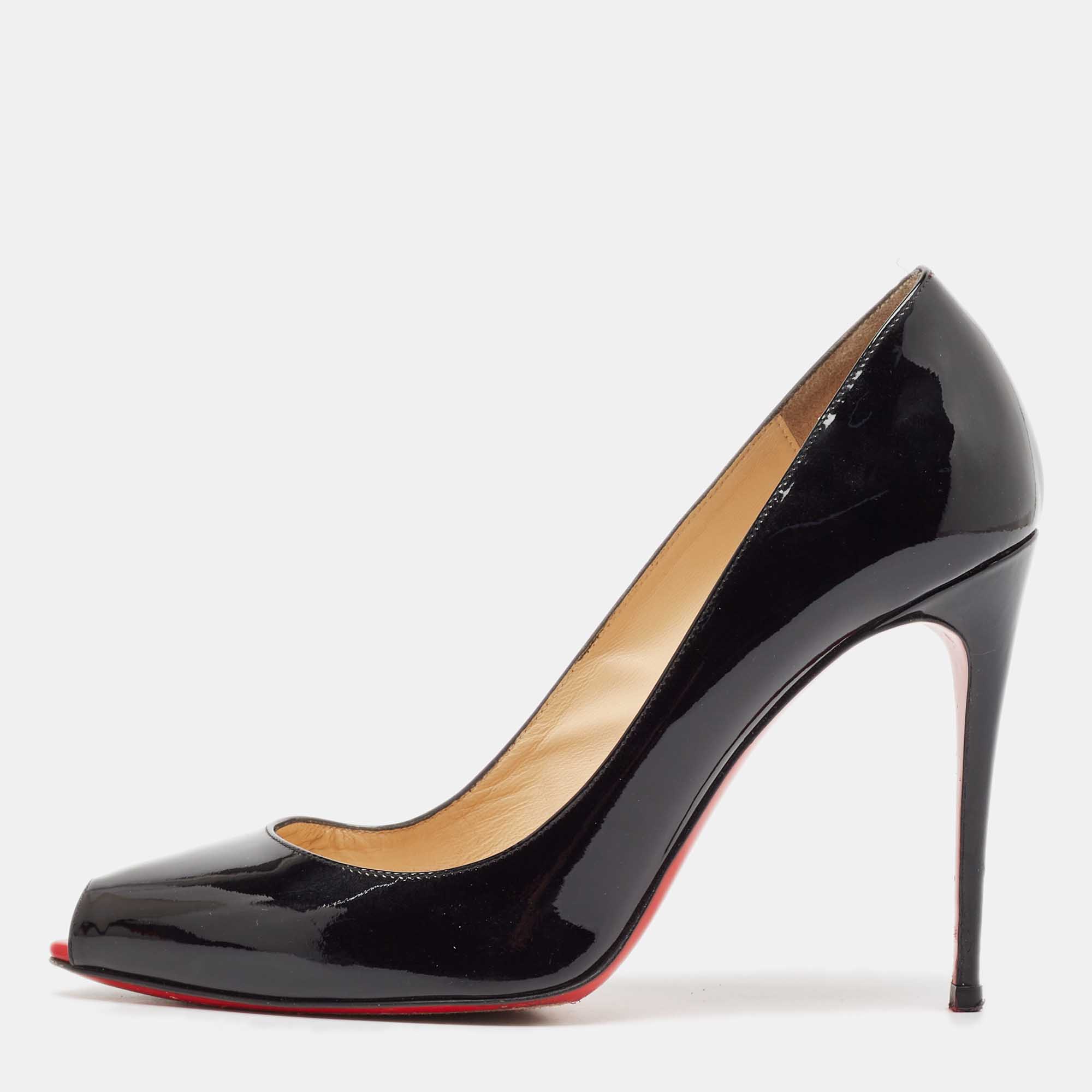 

Christian Louboutin Black Patent Leather Tibur Pumps Size