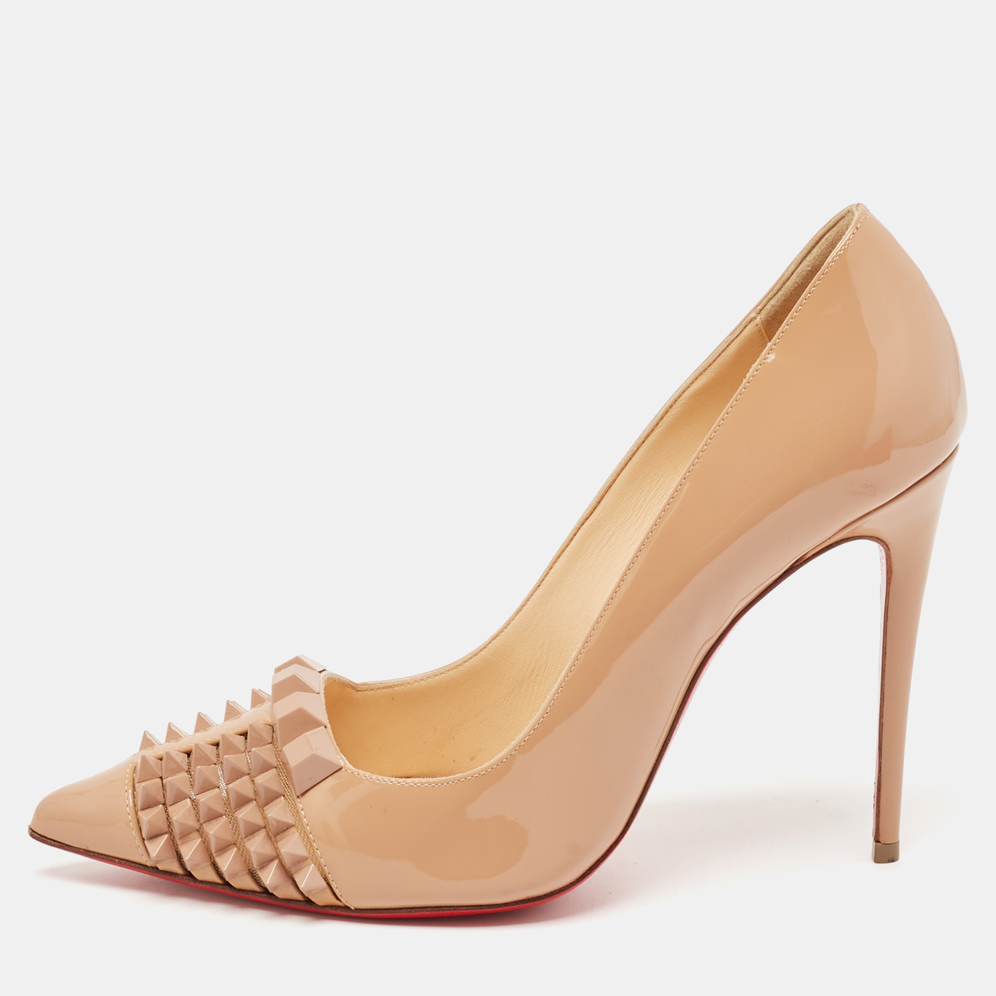 

Christian Louboutin Beige Patent Leather Pyrami Pumps Size