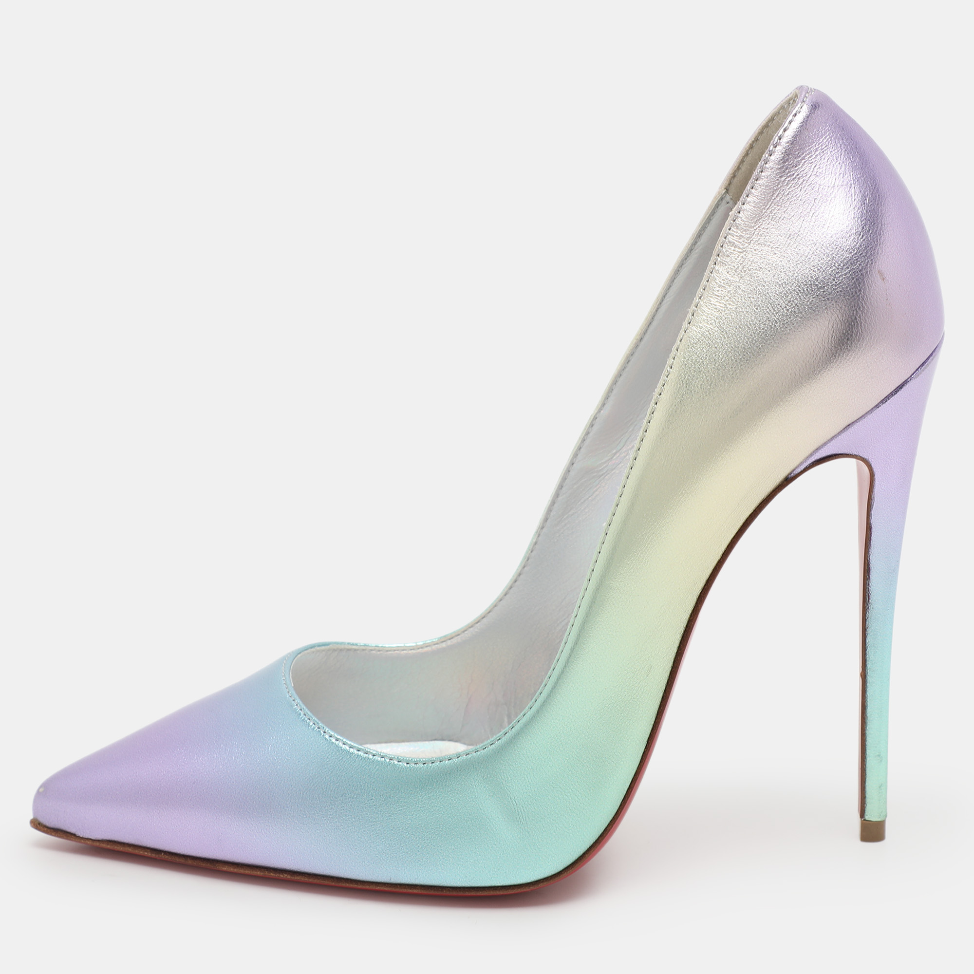 

Christian Louboutin Metallic Iridescent Leather So Kate Pumps Size 38