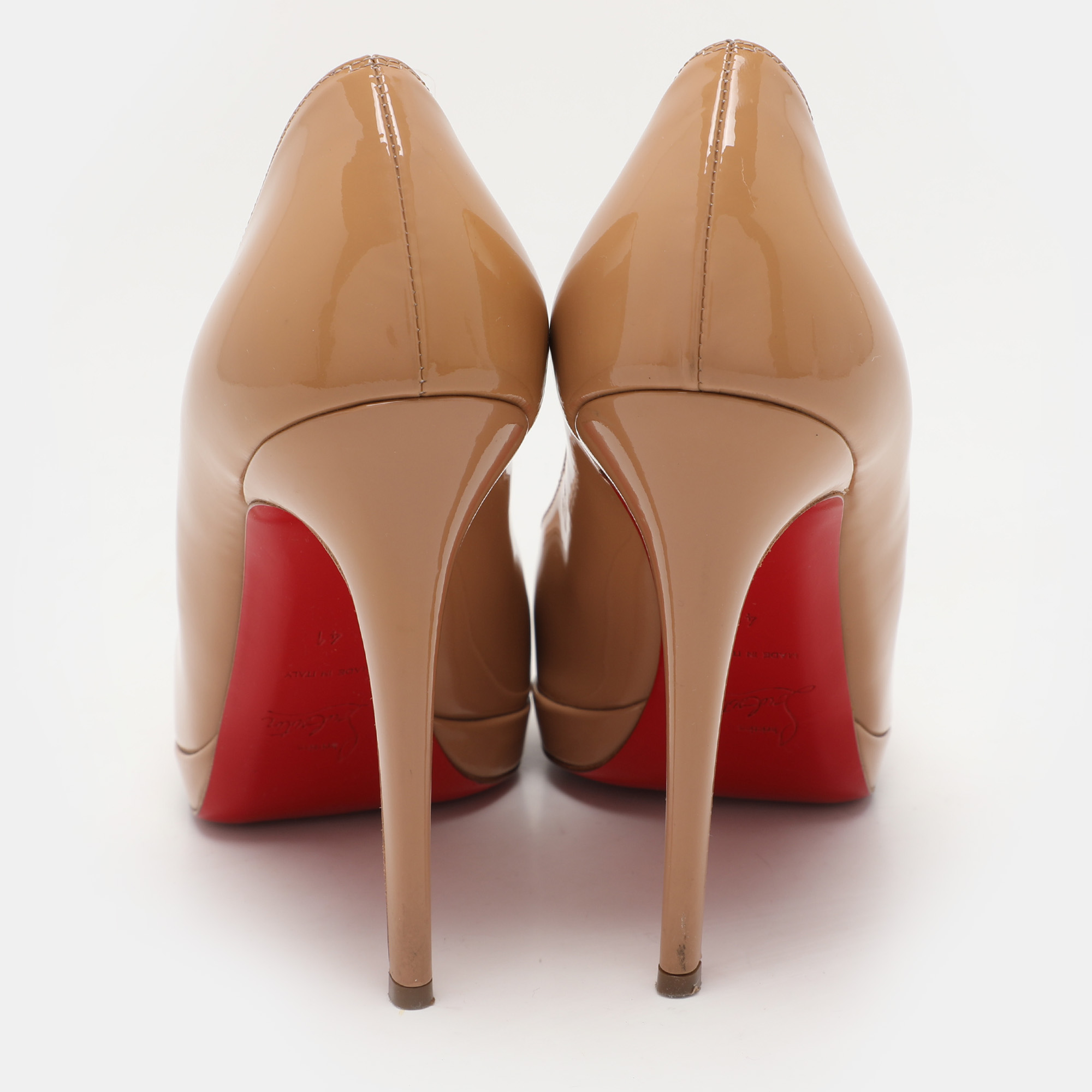 Christian Louboutin Beige Patent Leather New Simple Pumps 41 