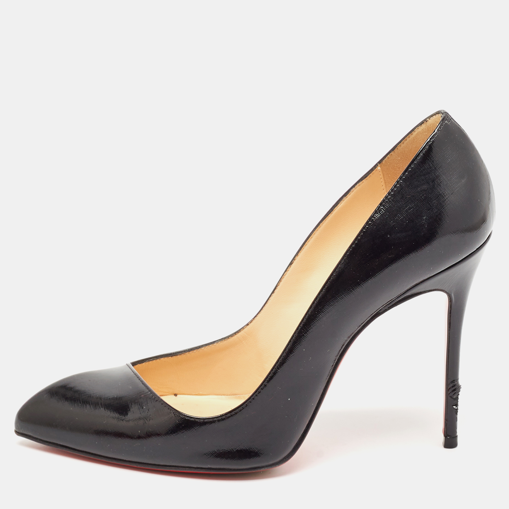 

Christian Louboutin Black Patent Givree Leather Corneille Pumps Size