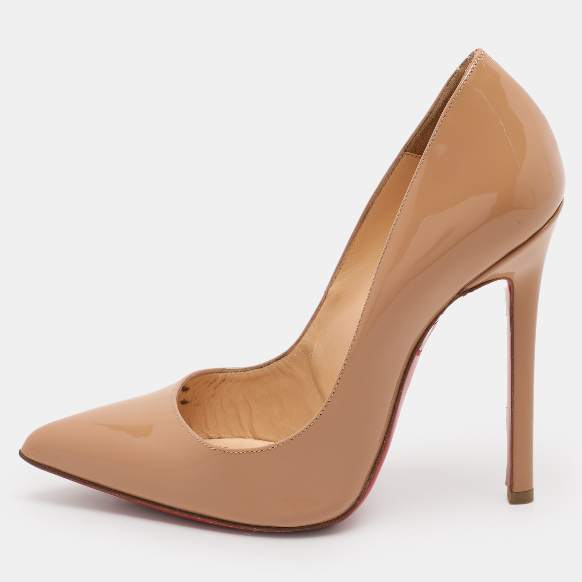 

Christian Louboutin Beige Patent Leather Pigalle Pumps Size