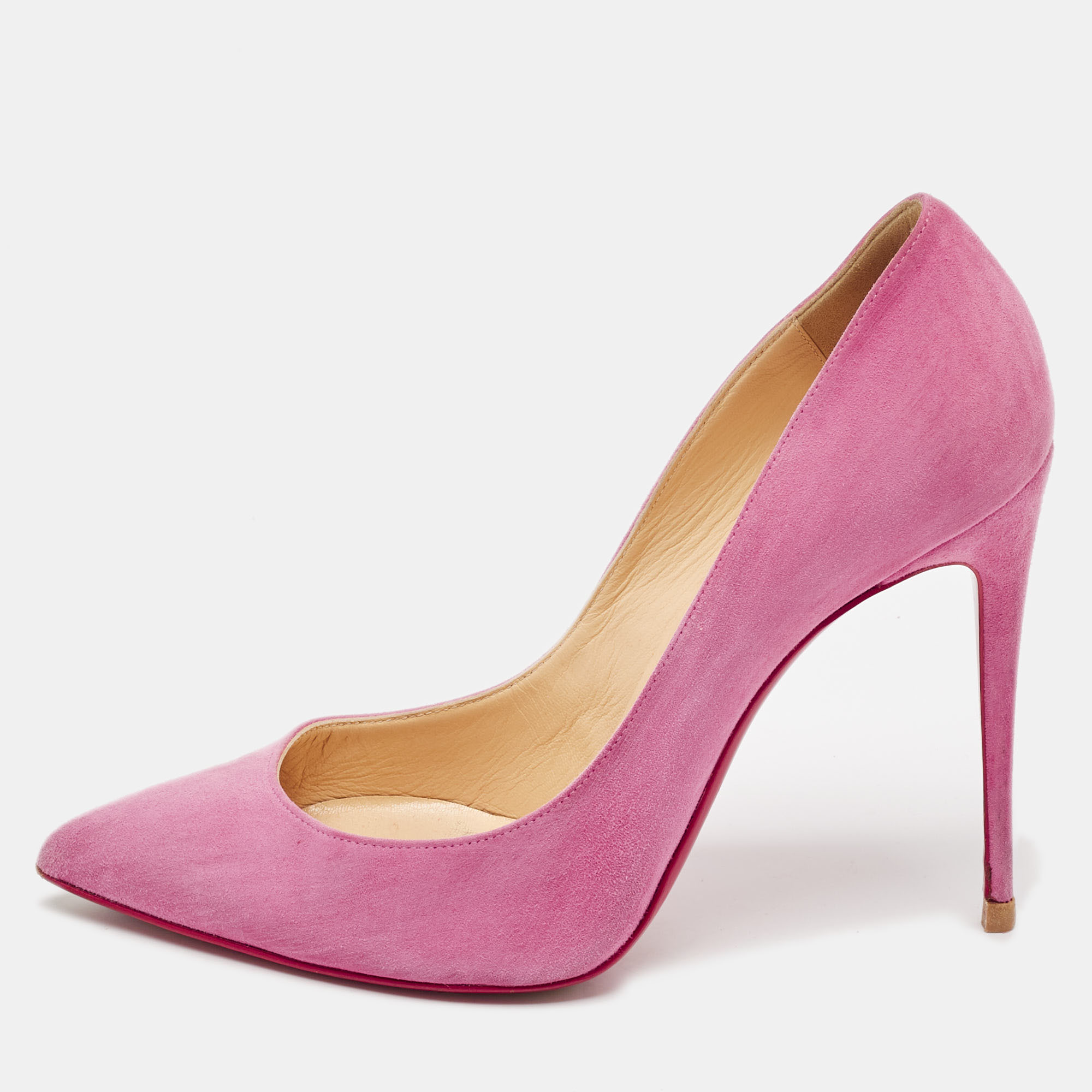 

Christian Louboutin Light Pink Suede Pigalle Follies Pumps Size