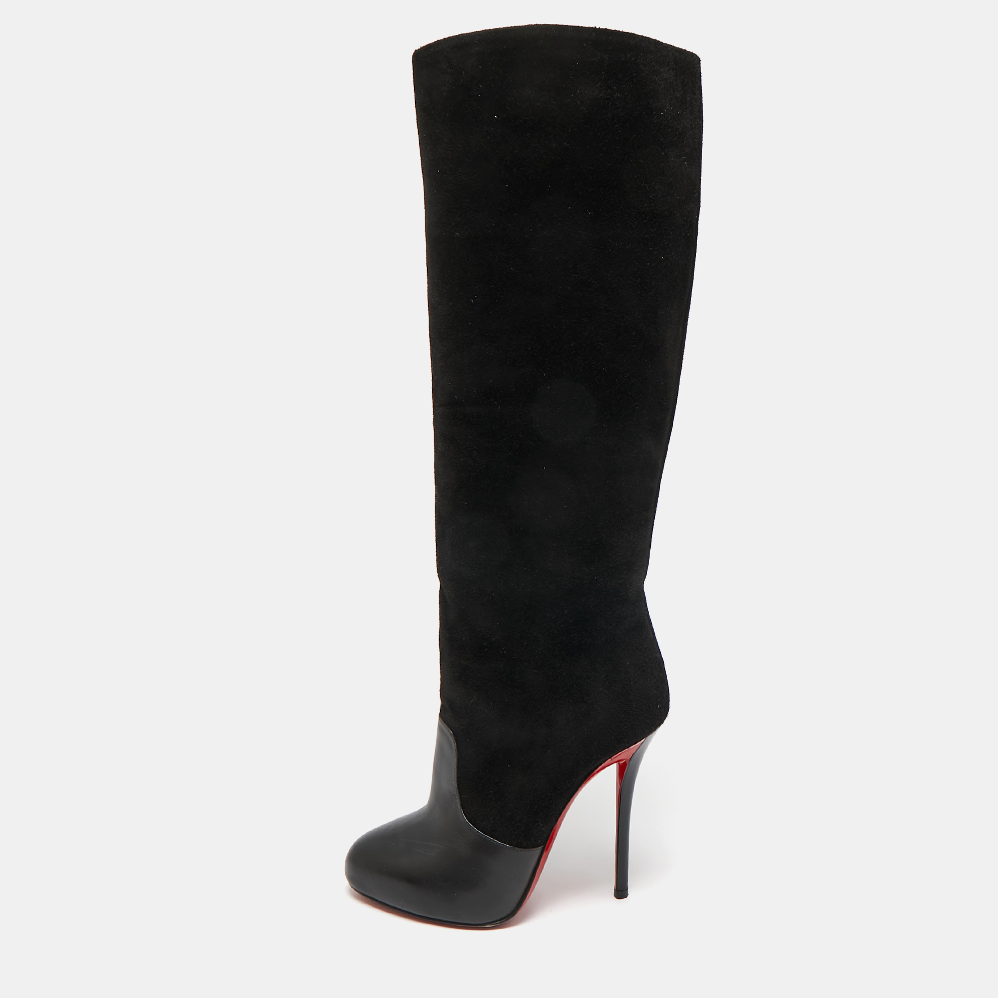 

Christian Louboutin Black Leather and Suede Knee Length Boots Size