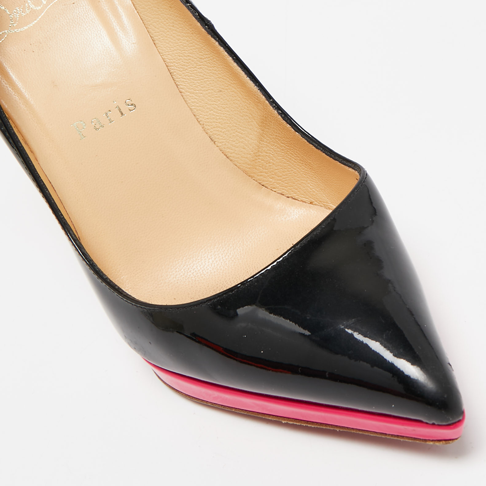 Christian Louboutin Tricolor  Patent Leather Pigalle Plato Pumps Size 37 