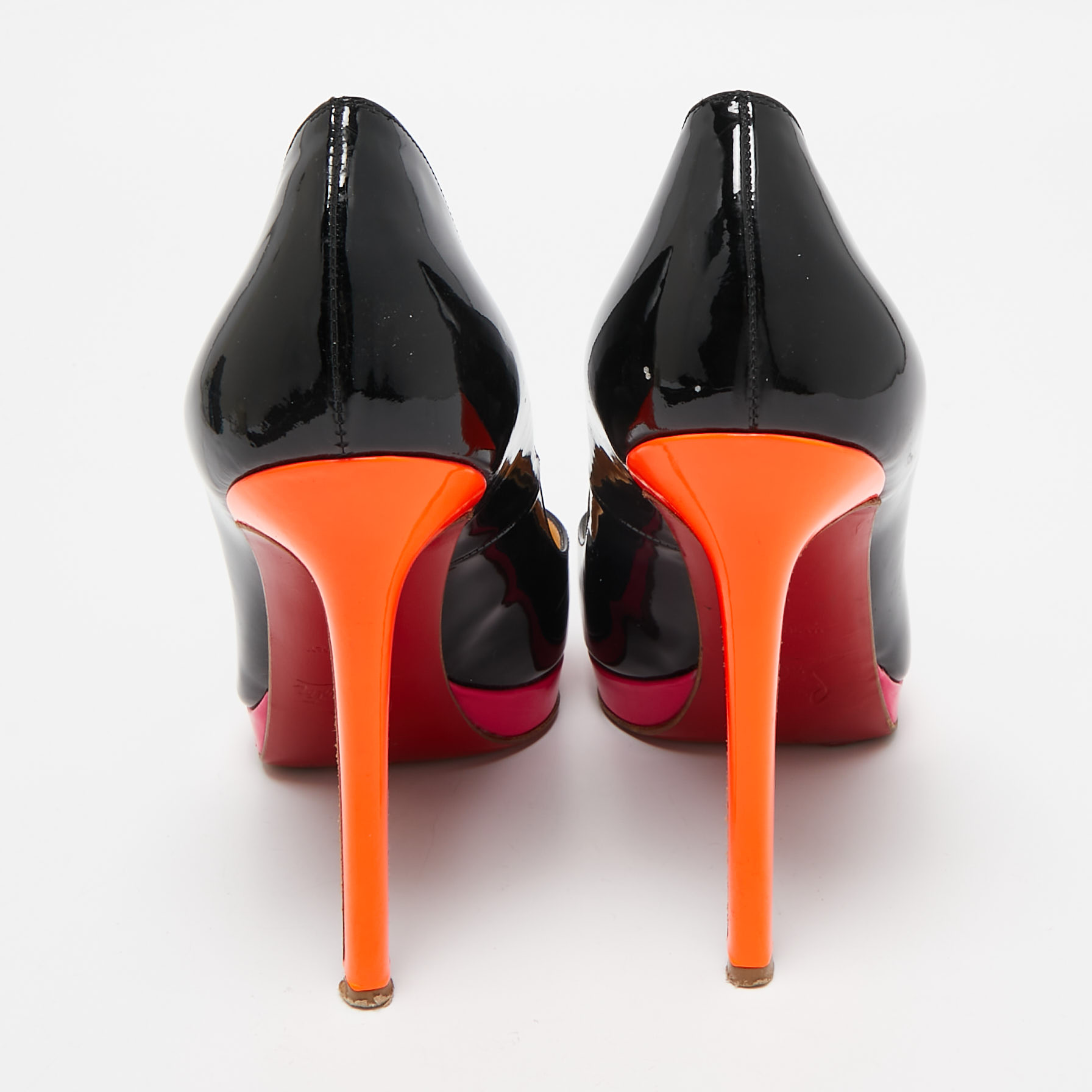 Christian Louboutin Tricolor  Patent Leather Pigalle Plato Pumps Size 37 