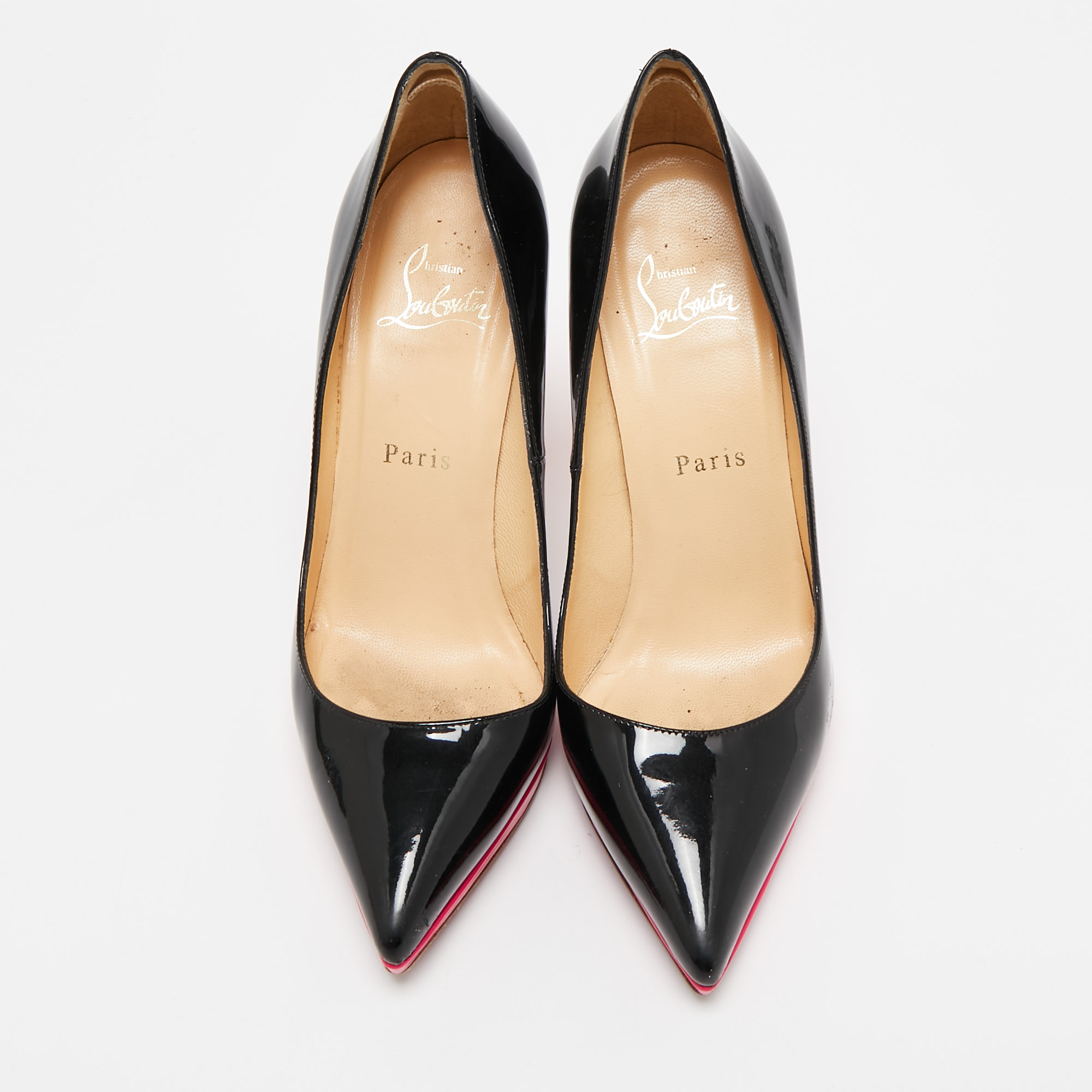 Christian Louboutin Tricolor  Patent Leather Pigalle Plato Pumps Size 37 