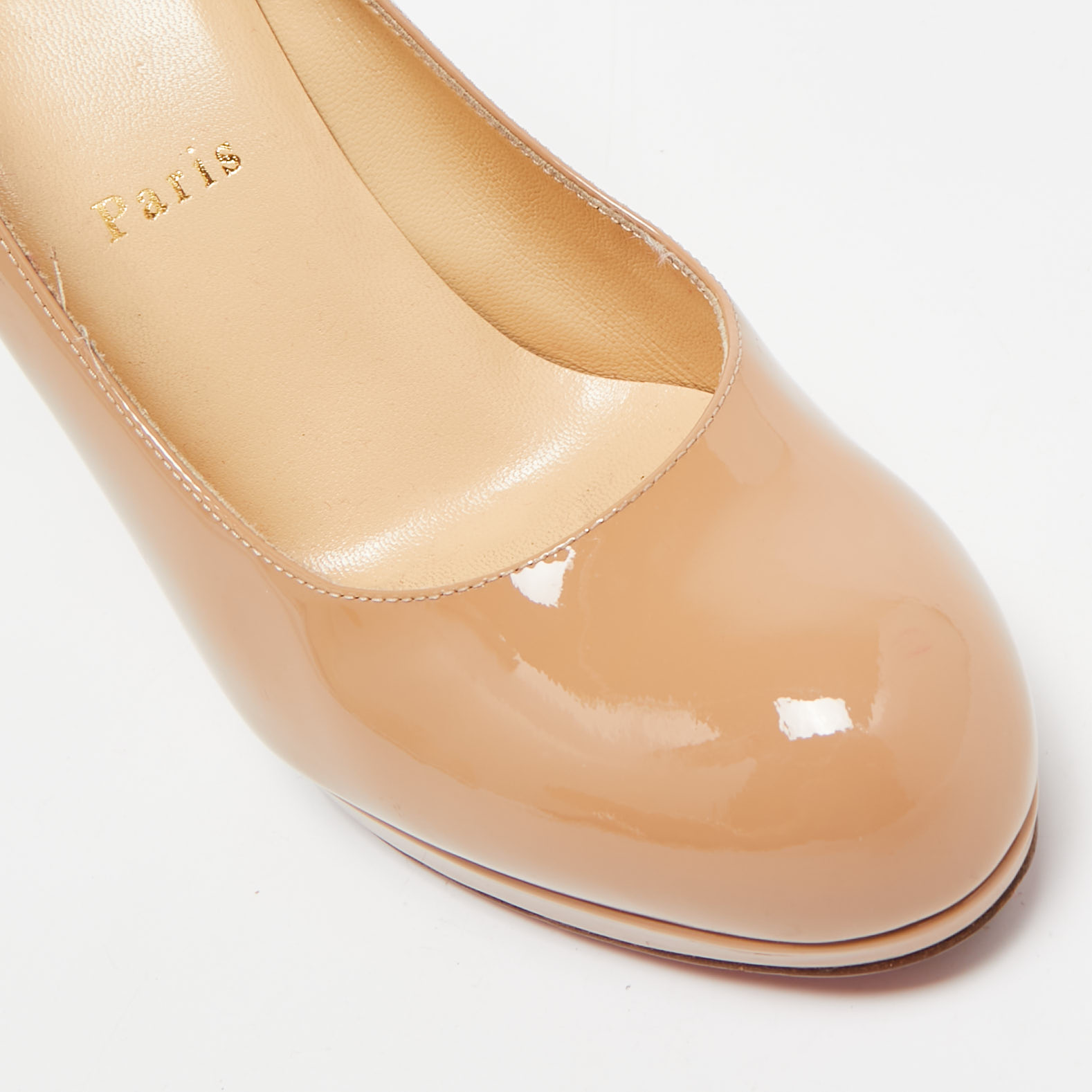 Christian Louboutin Beige Patent Leather New Simple Pumps Size 36.5 