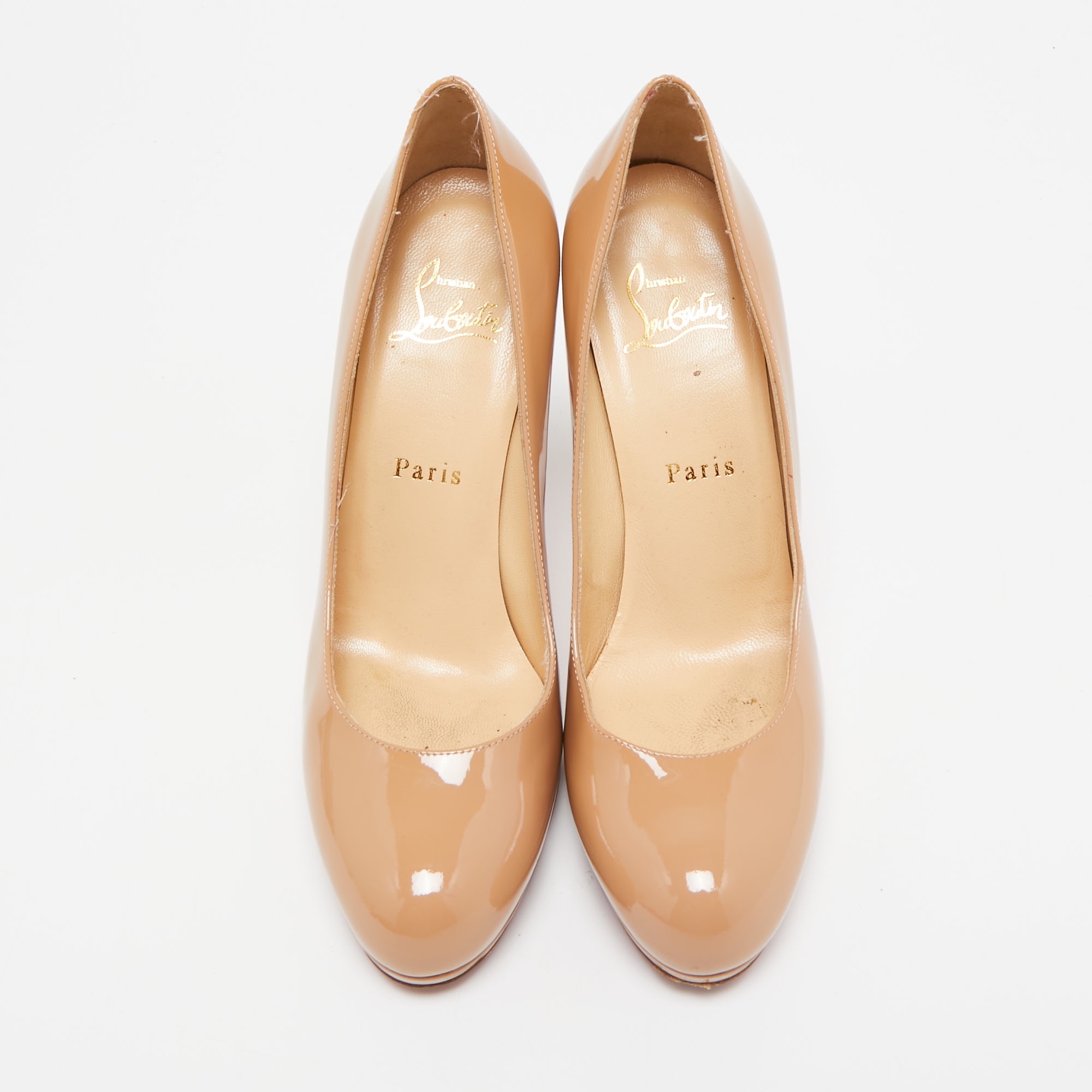 Christian Louboutin Beige Patent Leather New Simple Pumps Size 36.5 