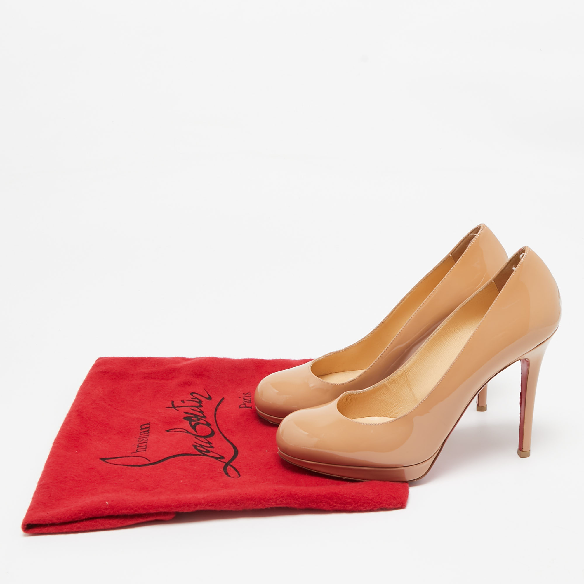 Christian Louboutin Beige Patent Leather New Simple Pumps Size 36.5 