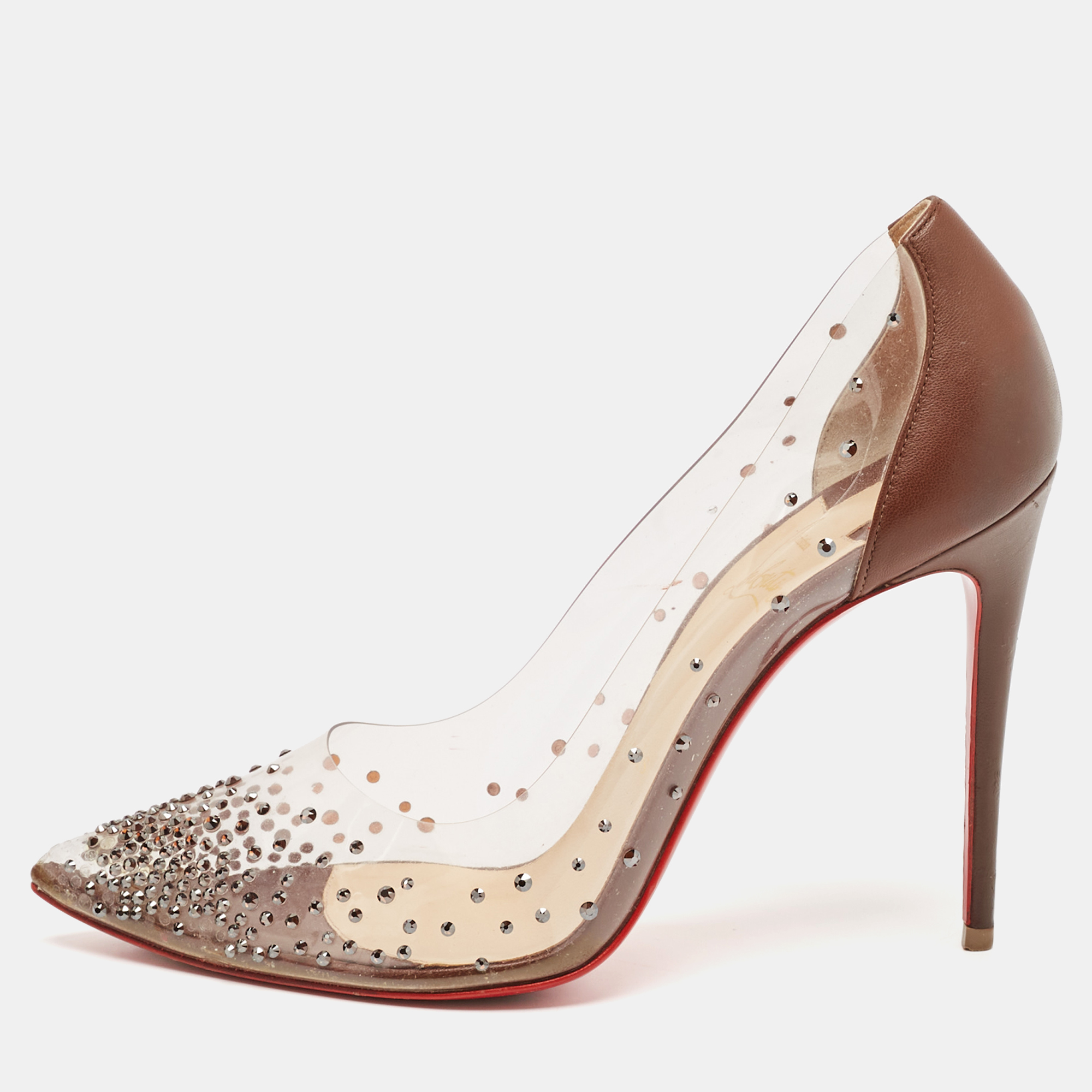 

Christian Louboutin Transparent Leather and PVC Degrastrass Pumps Size