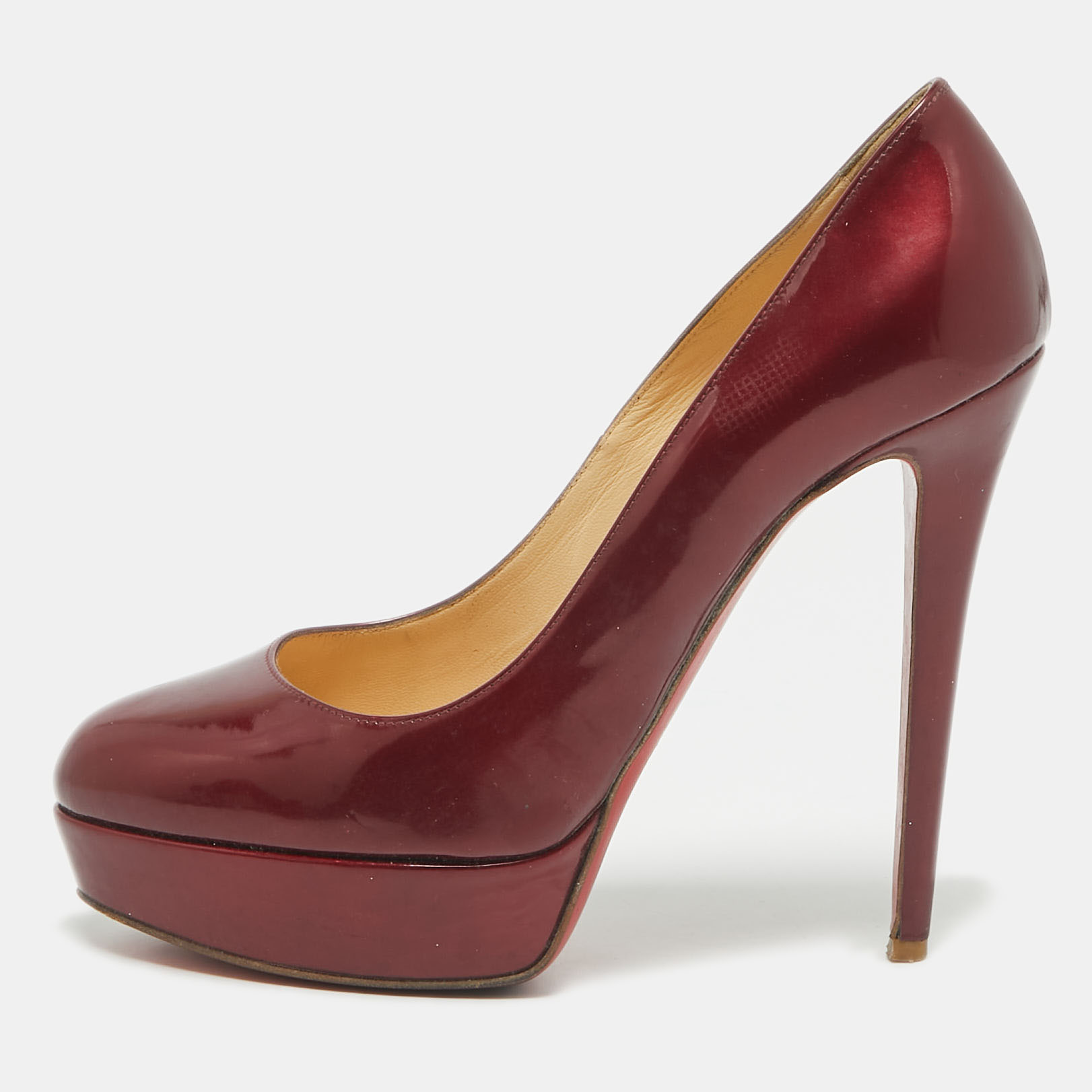 

Christian Louboutin Red Patent Leather Bianca Platform Pumps Size