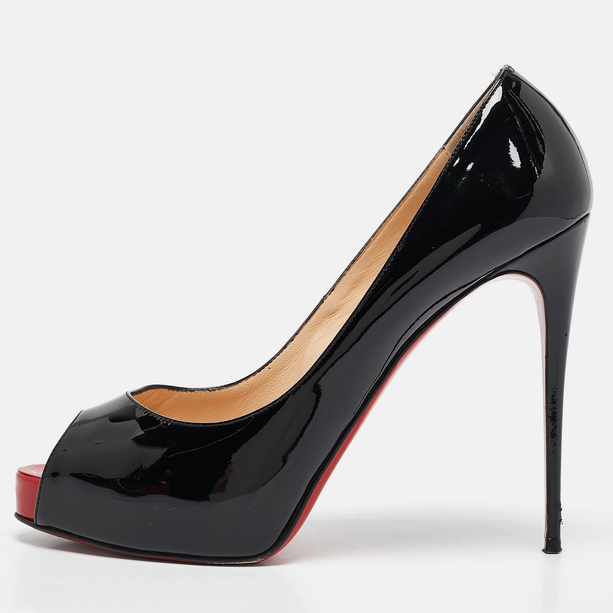 

Christian Louboutin Black Patent Very Prive Pumps Size