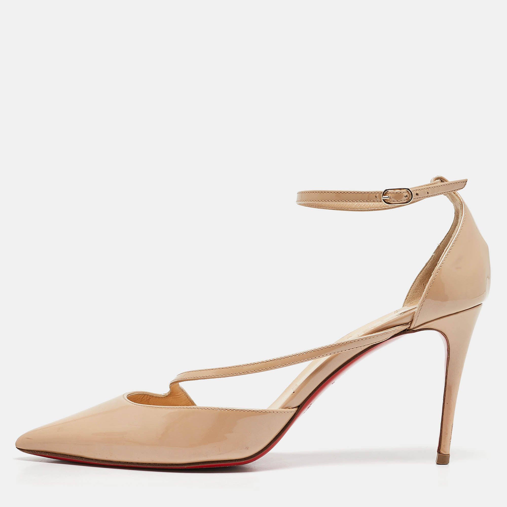 

Christian Louboutin Beige Patent Fliketta Pumps Size