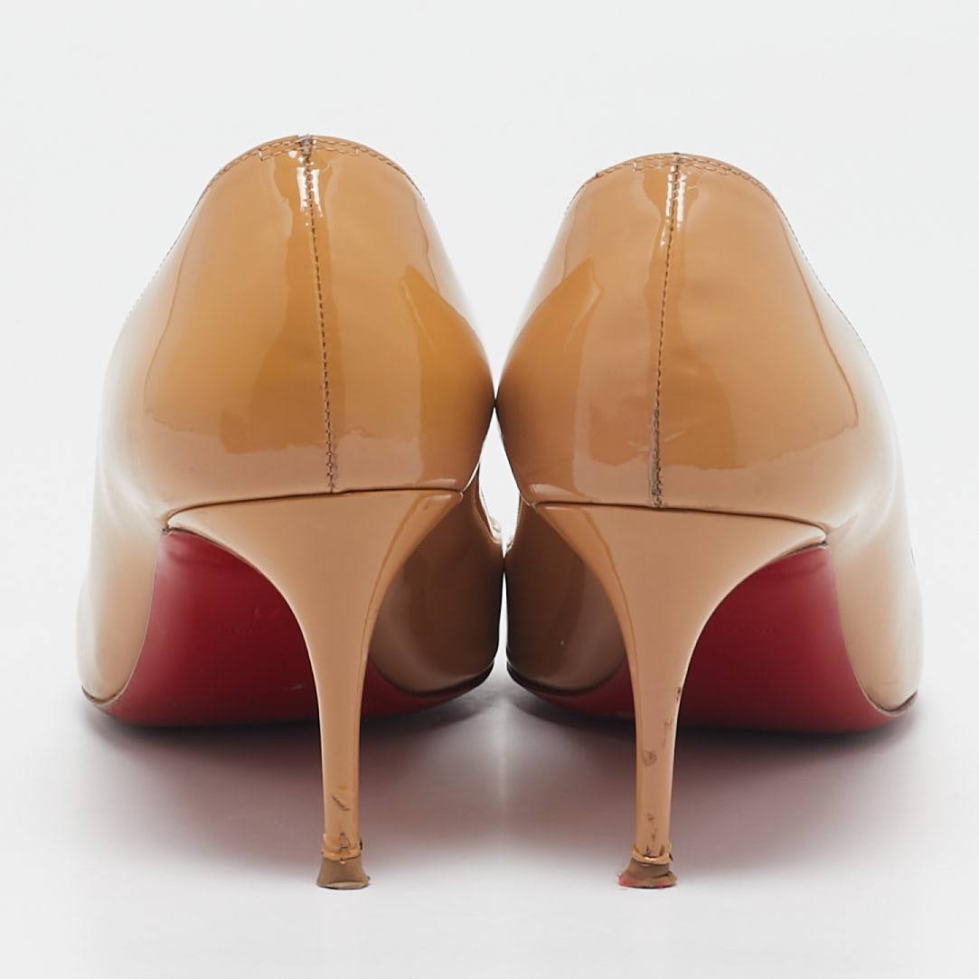Christian Louboutin Beige Patent Leather Pigalle Pumps Size 41 