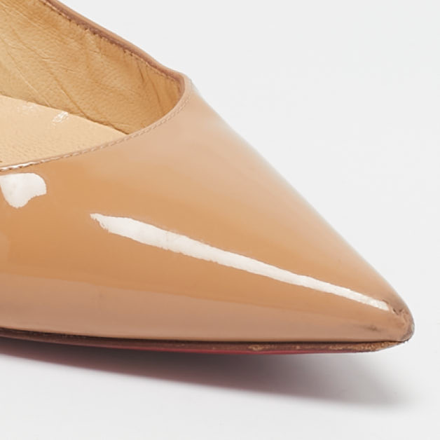 Christian Louboutin Beige Patent Leather Pigalle Pumps Size 41 