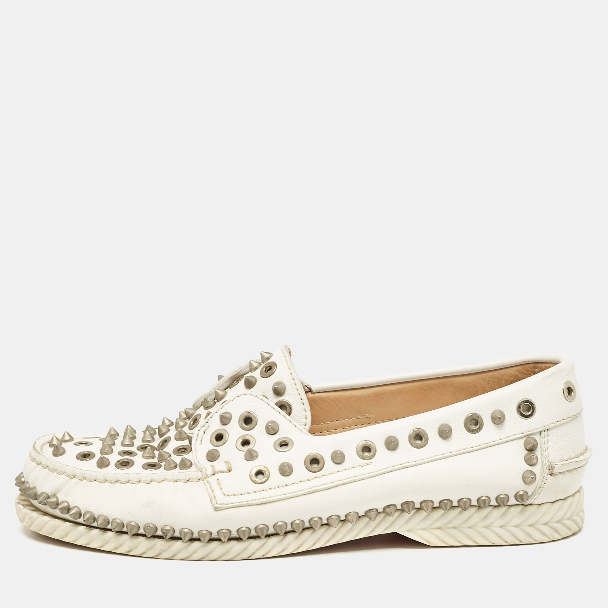 

Christian Louboutin White Leather Yacht Loafers Size