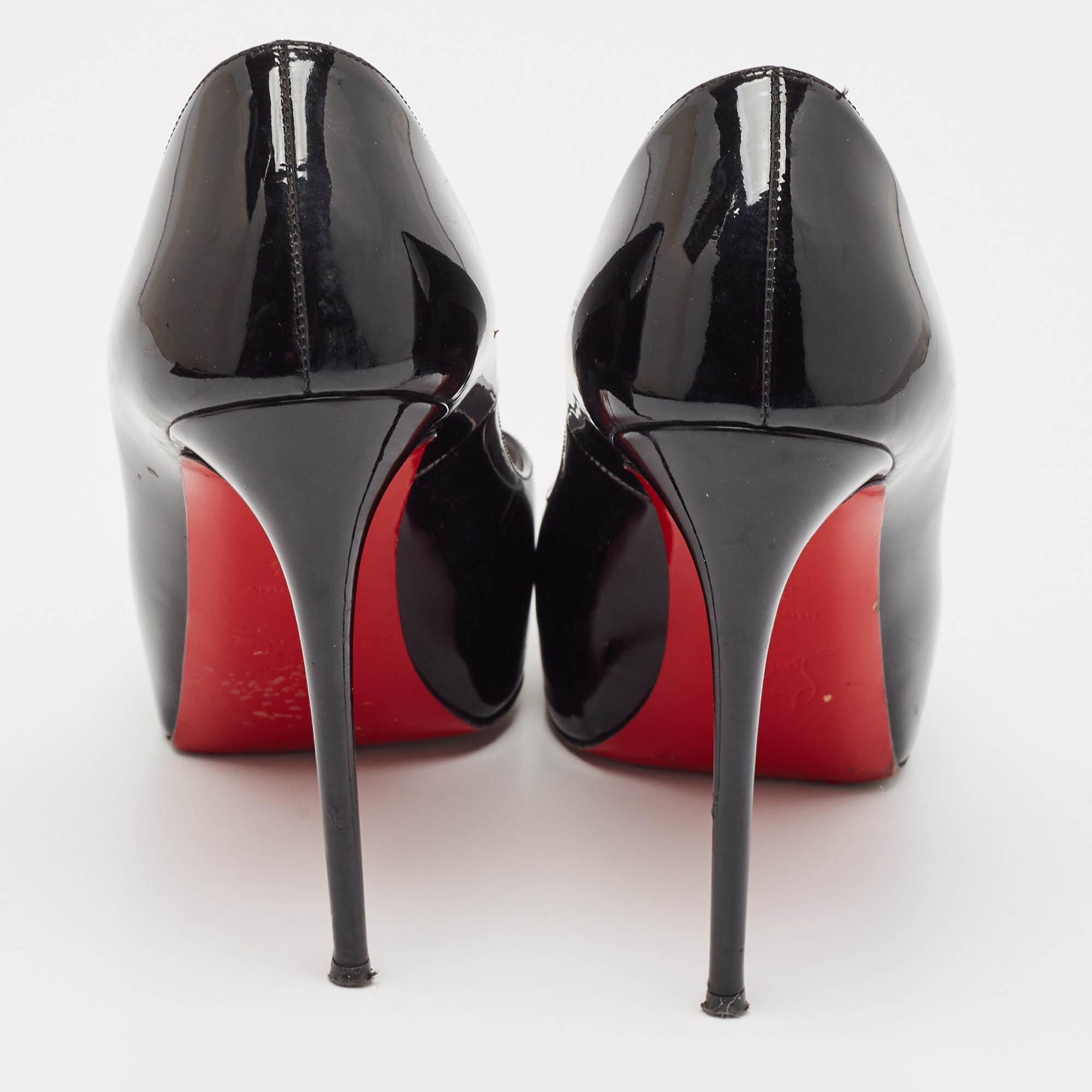 Christian Louboutin Black Patent Leather Very Prive Pumps Size 36.5 